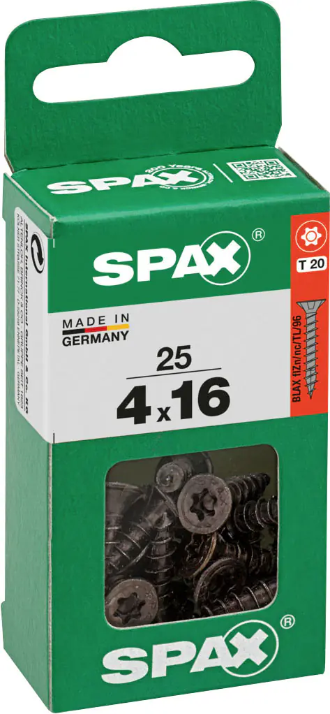 Spax Universalschrauben 4 x 16 mm T20 Vollgewinde - 25 Stk.  Spax Universalschrauben 4 x 16 mm T20 Vollgewinde - 25 Stk.