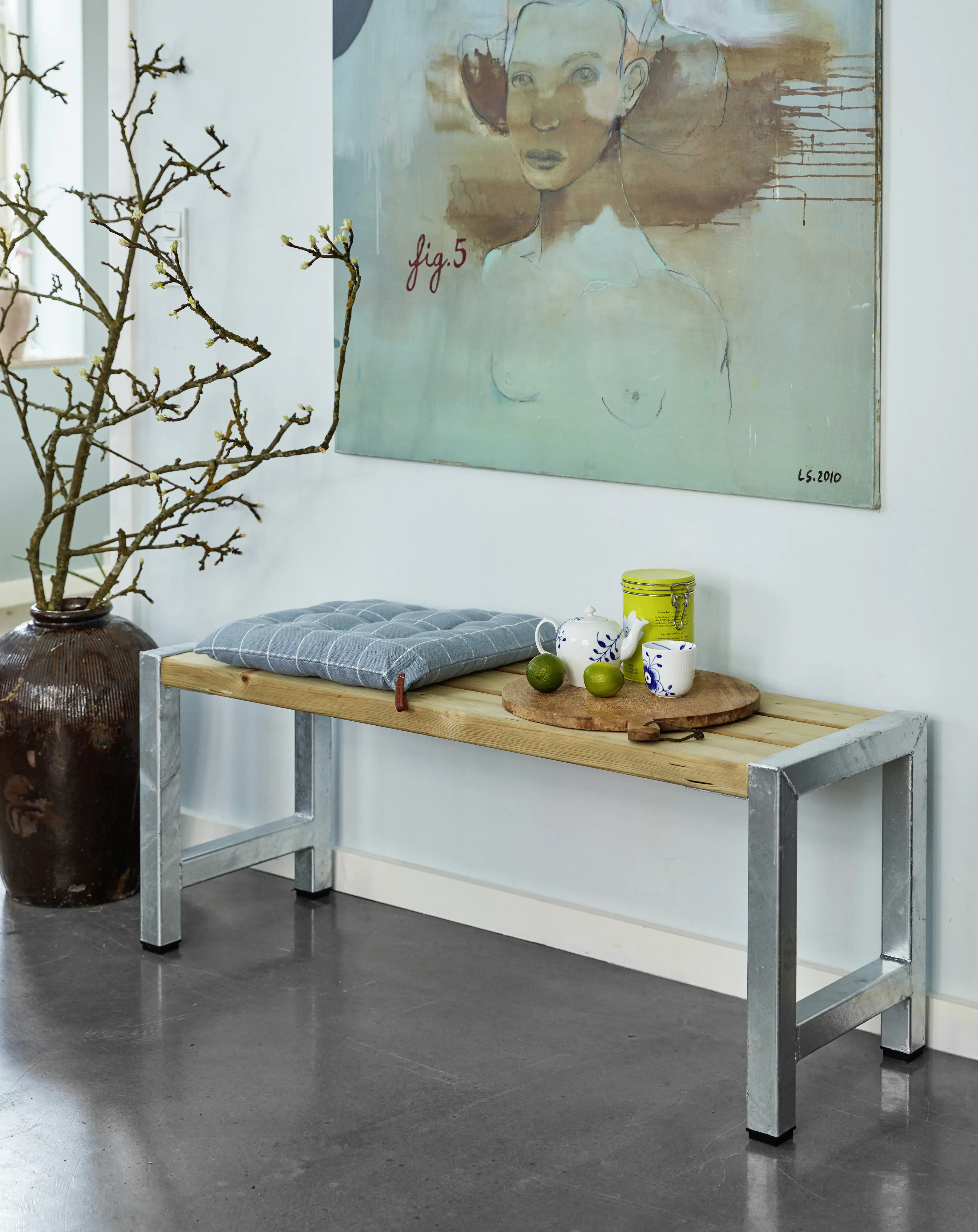 Plus Cafebank 127x38x45 cm Druckimprägniert