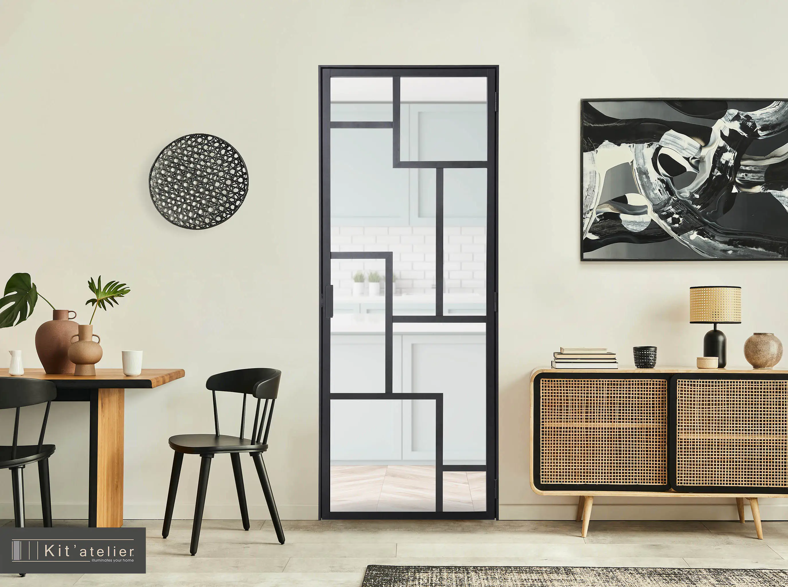 Glastür Design 88 x 200,5 cm DIN rechts (Türmaß 83x197,2 cm)