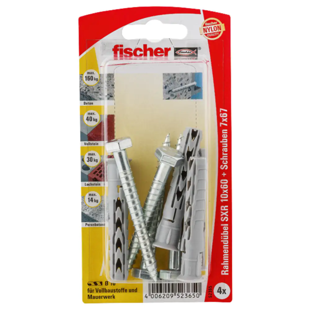 Fischer Langschaftdübel SXR 10.0 x 60 mm - 4 Stück Fischer Langschaftdübel SXR 10.0 x 60 mm - 4 Stück