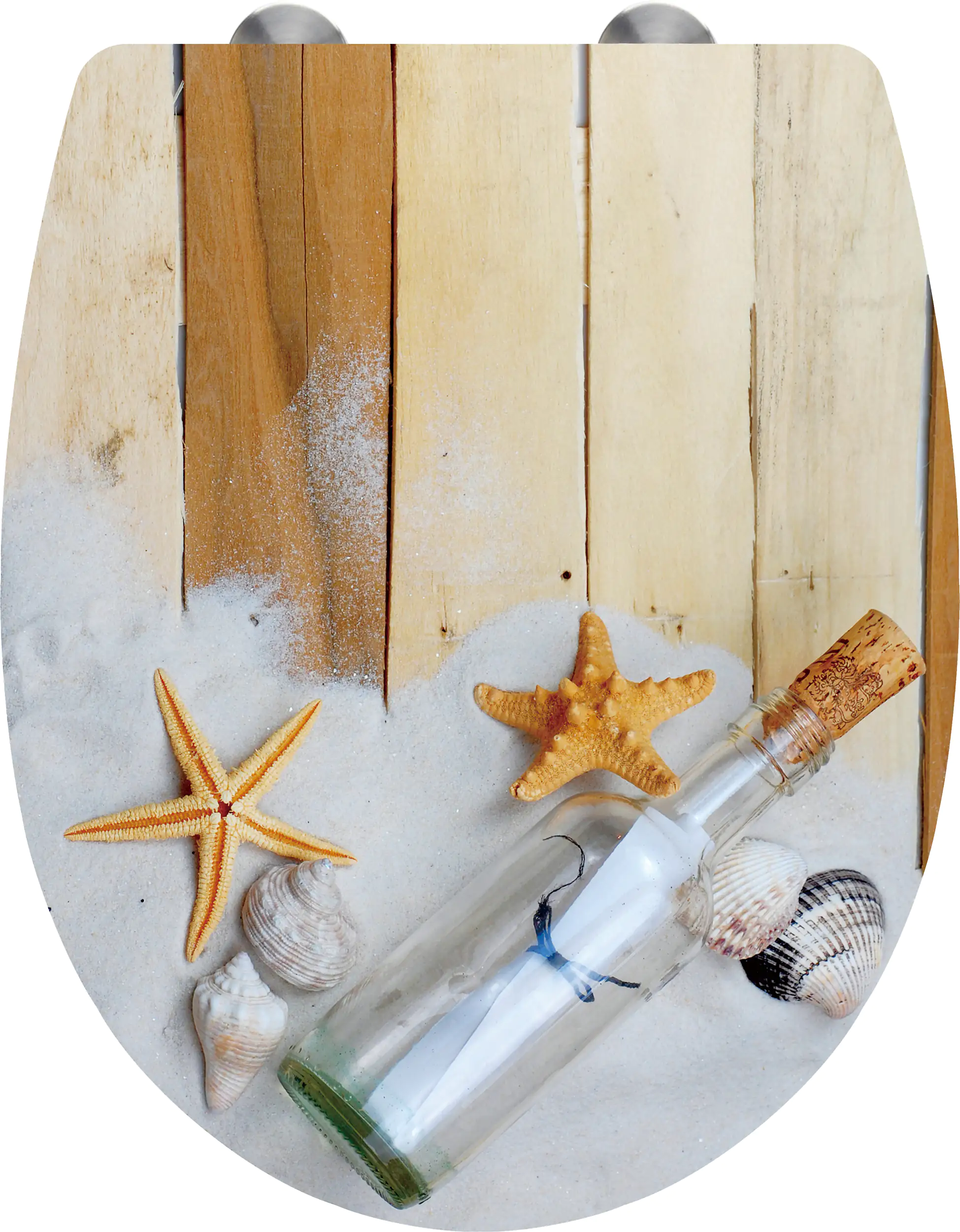 Primaster WC-Sitz mit Absenkautomatik Flaschenpost weiß