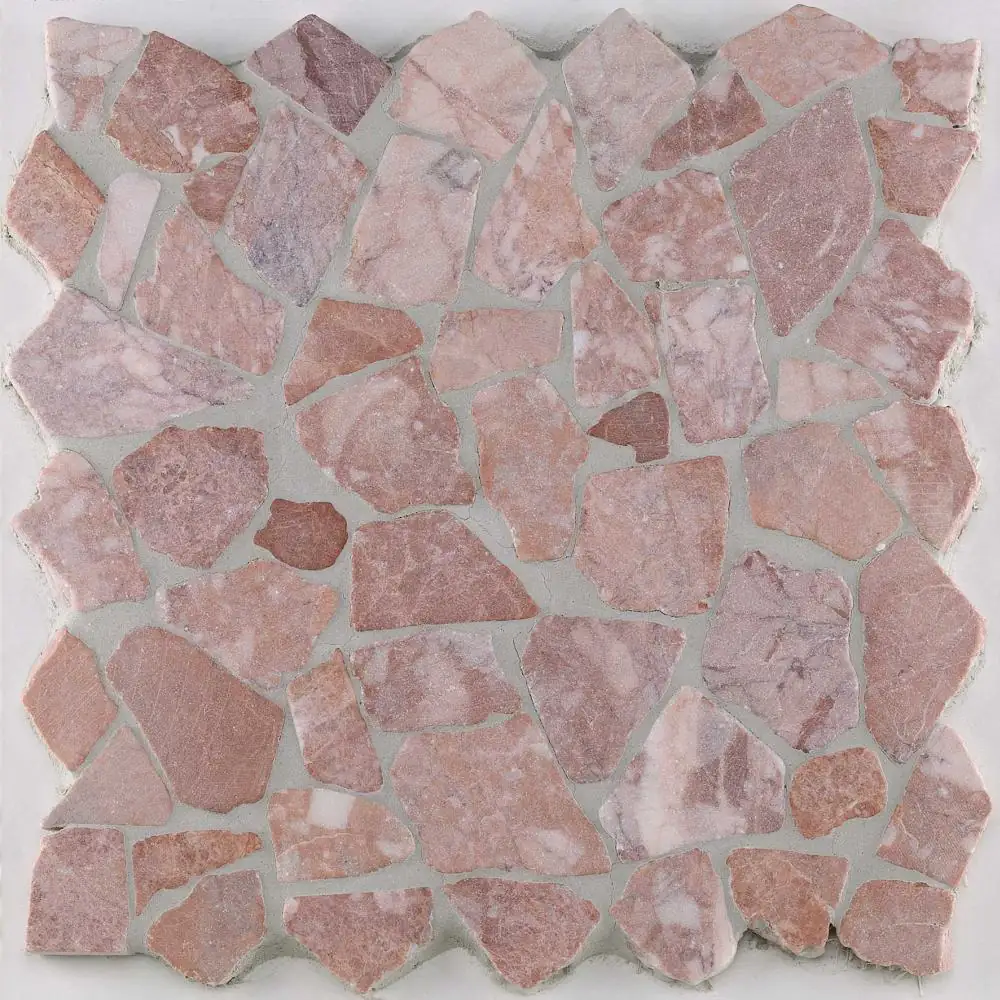Mosaikfliese Marmor Bruch 30 x 30 cm rot mix