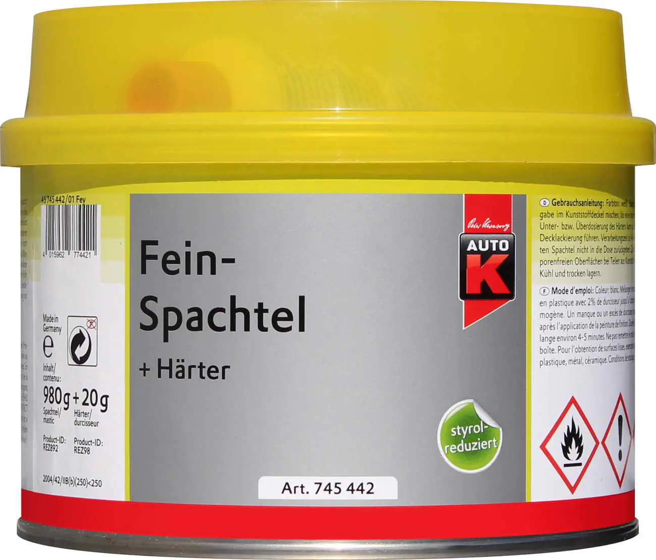 Auto-K Feinspachtel + Härter 1000g