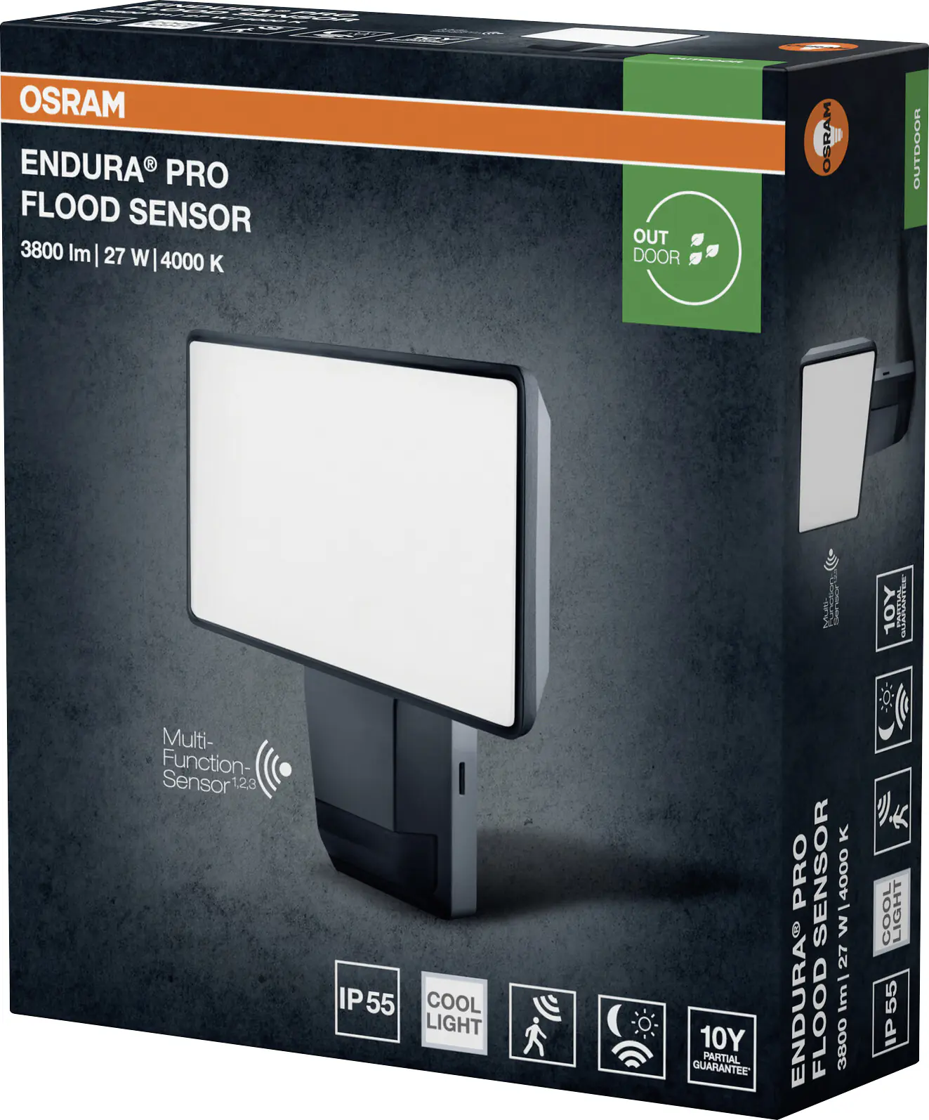 Osram Außenleuchte Endura PRO Flood Sensor 27W 4000K IP55 dunkelgrau