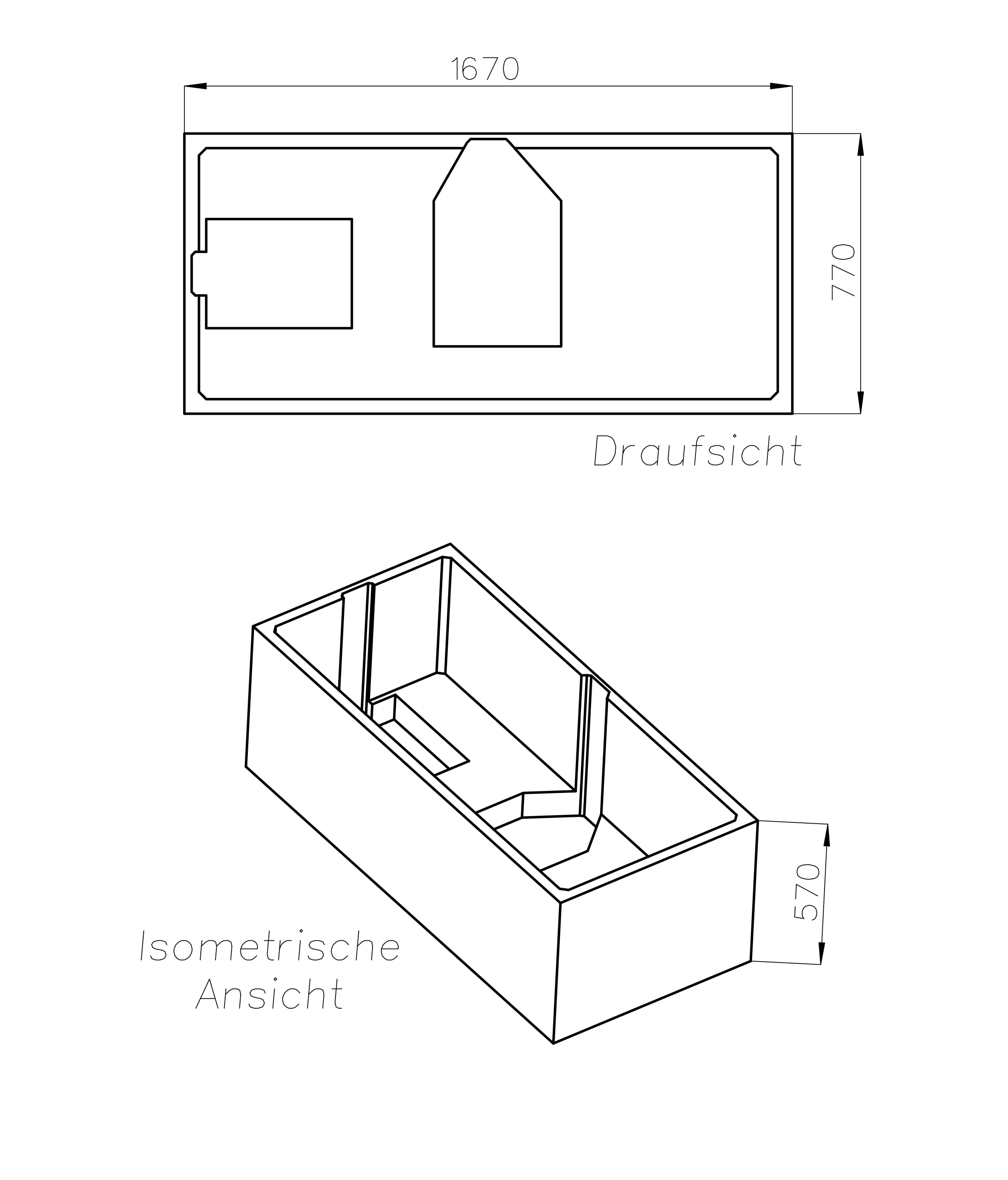 Ottofond Wannenträger Rosa 1670 x 770 mm