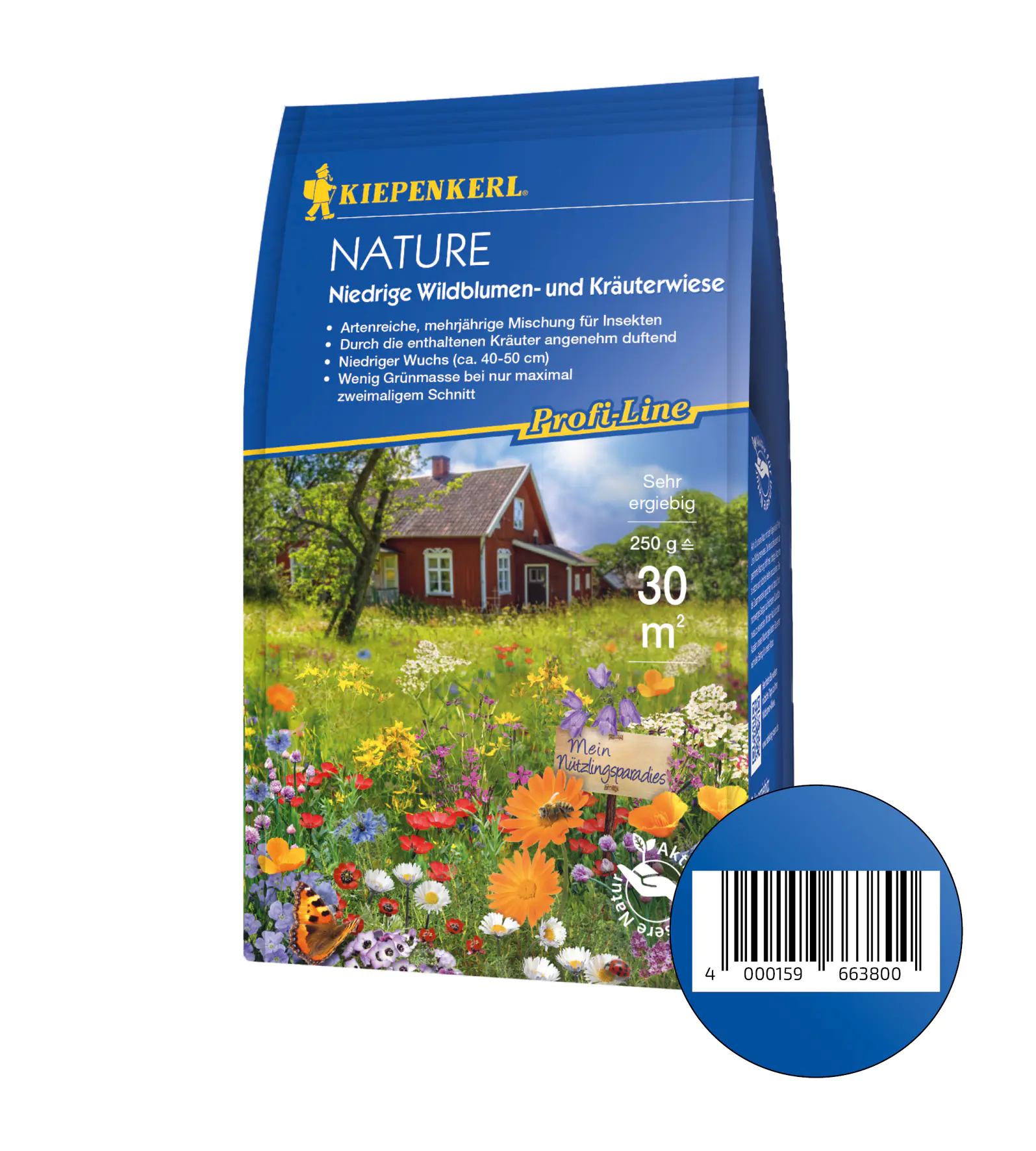 Kiepenkerl Profi-Line Nature Niedrige Wildblumen- und Kräuterwiese, 0,25 kg 30 m²