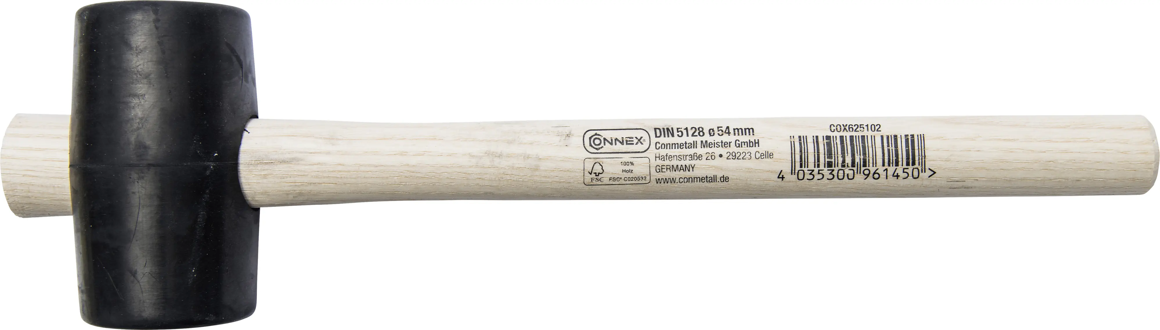Connex Gummihammer 54 mm mit Holzstiel