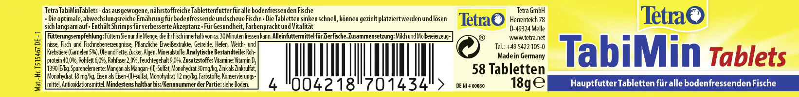 Tetra Tablets TabiMin 58 58 Tabletten