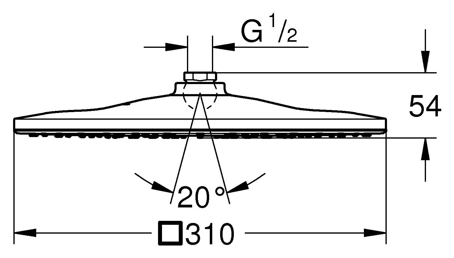 Grohe Rainshower Mono 310 Cube Kopfbrause chrom, inkl. GROHE DreamSpray perfektes Strahlbild