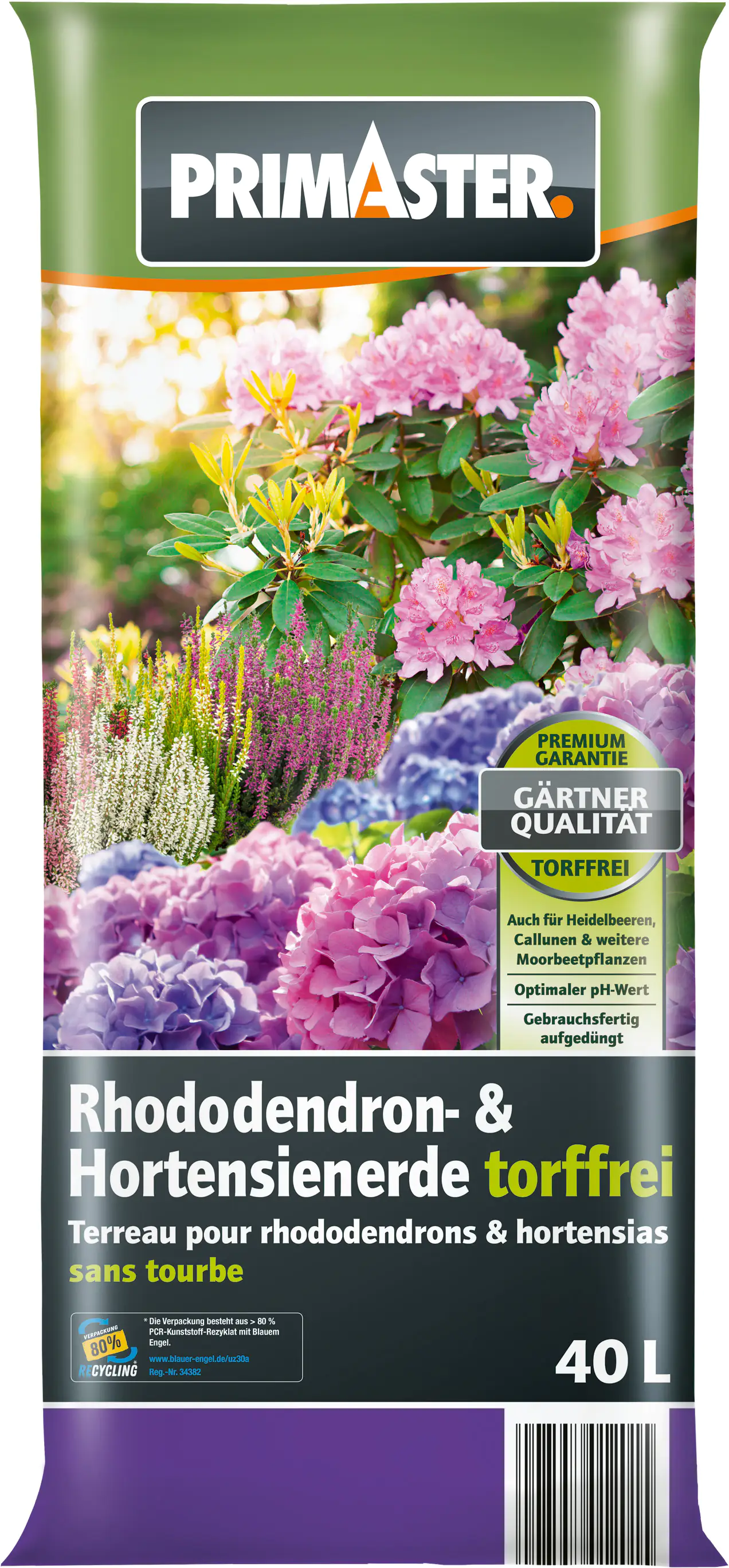 Primaster Hortensien- & Rhododendron Erde torffrei 40 L Primaster Hortensien- & Rhododendron Erde torffrei 40 L