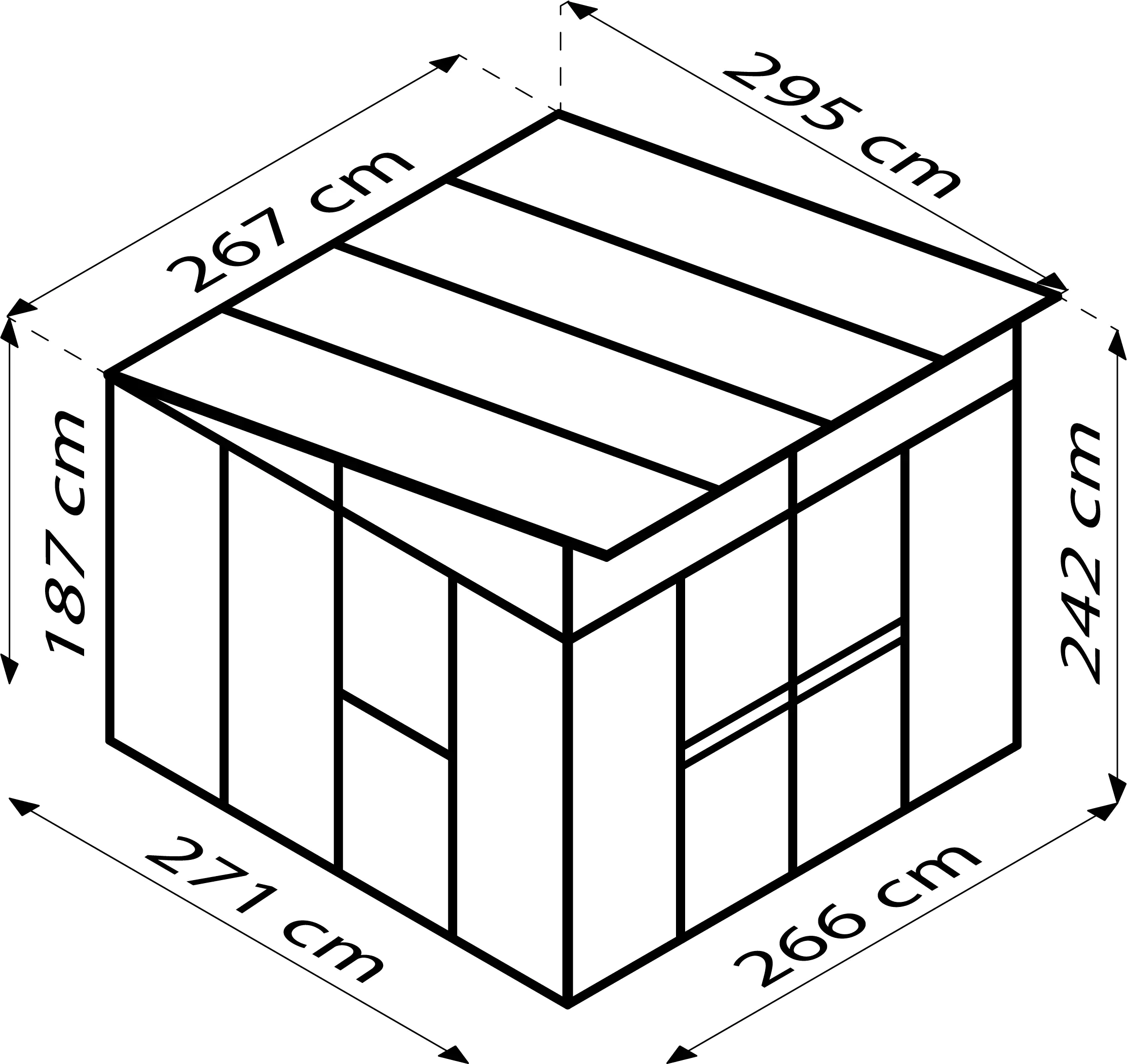 Vitavia Gewächshaus Aura 7800 275 x 270 cm 3 mm Sicherheitsglas 10 mm HKP