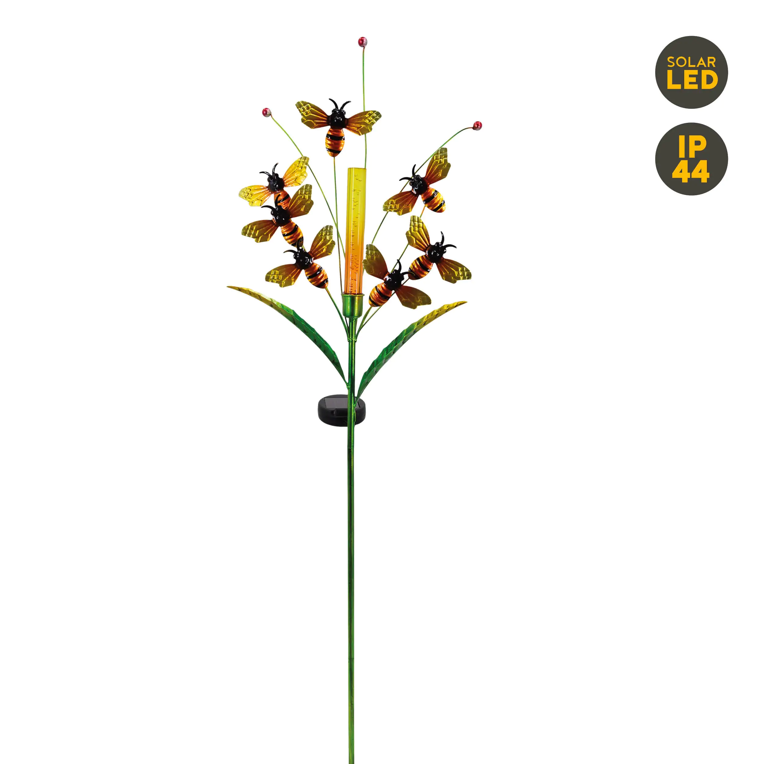 Light & More LED Solar-Erdspieß mit Bienen und Blütenrispen