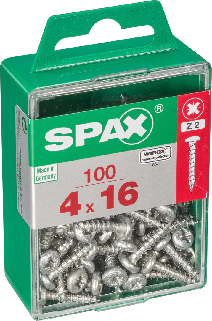 Spax Universalschrauben 4.0 x 16 mm TX 20 Rundkopf - 100 Stk. Spax Universalschrauben 4.0 x 16 mm TX 20 Rundkopf - 100 Stk.