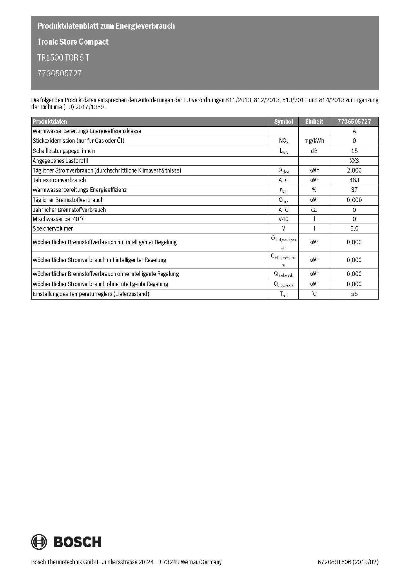 Bosch Kleinspeicher Untertisch 5 L Tronic Store Compact 1,8 kW Bosch Kleinspeicher Untertisch 5 L Tronic Store Compact 1,8 kW