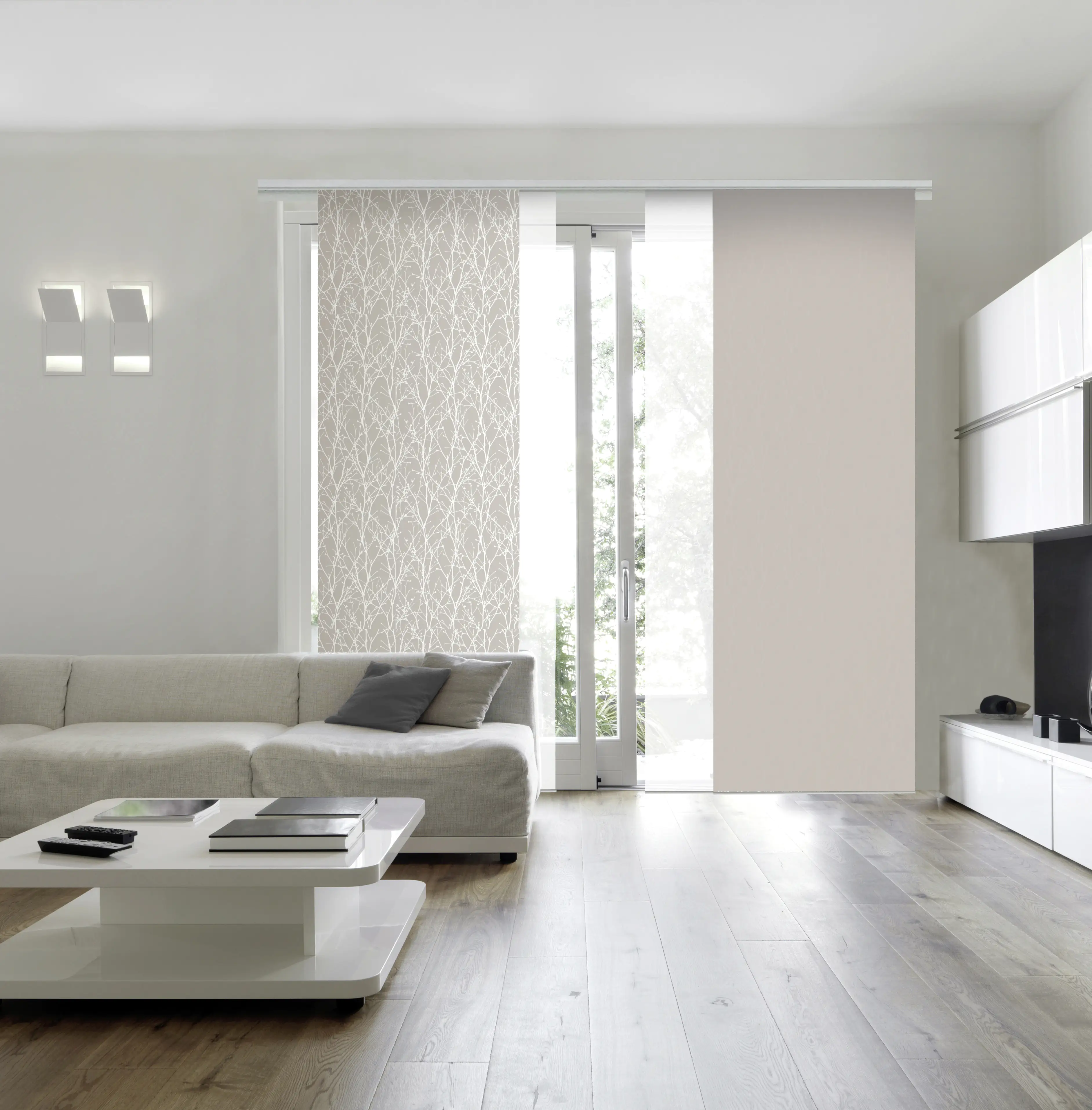 Gardinia Flächenvorhang Uni beige, 60 x 245 cm