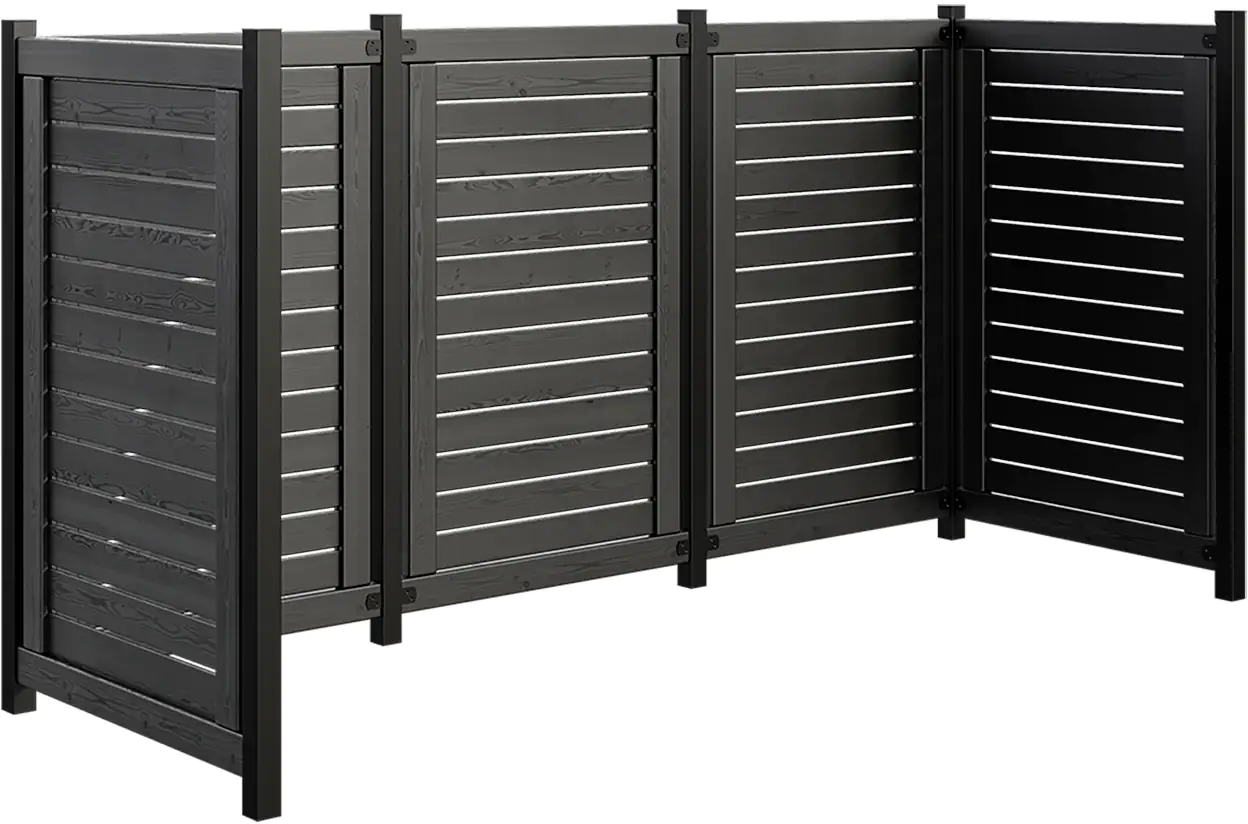 Plus Mülltonnenverkleidung Lund zum Einbetonieren  RAL 9005 Schwarz