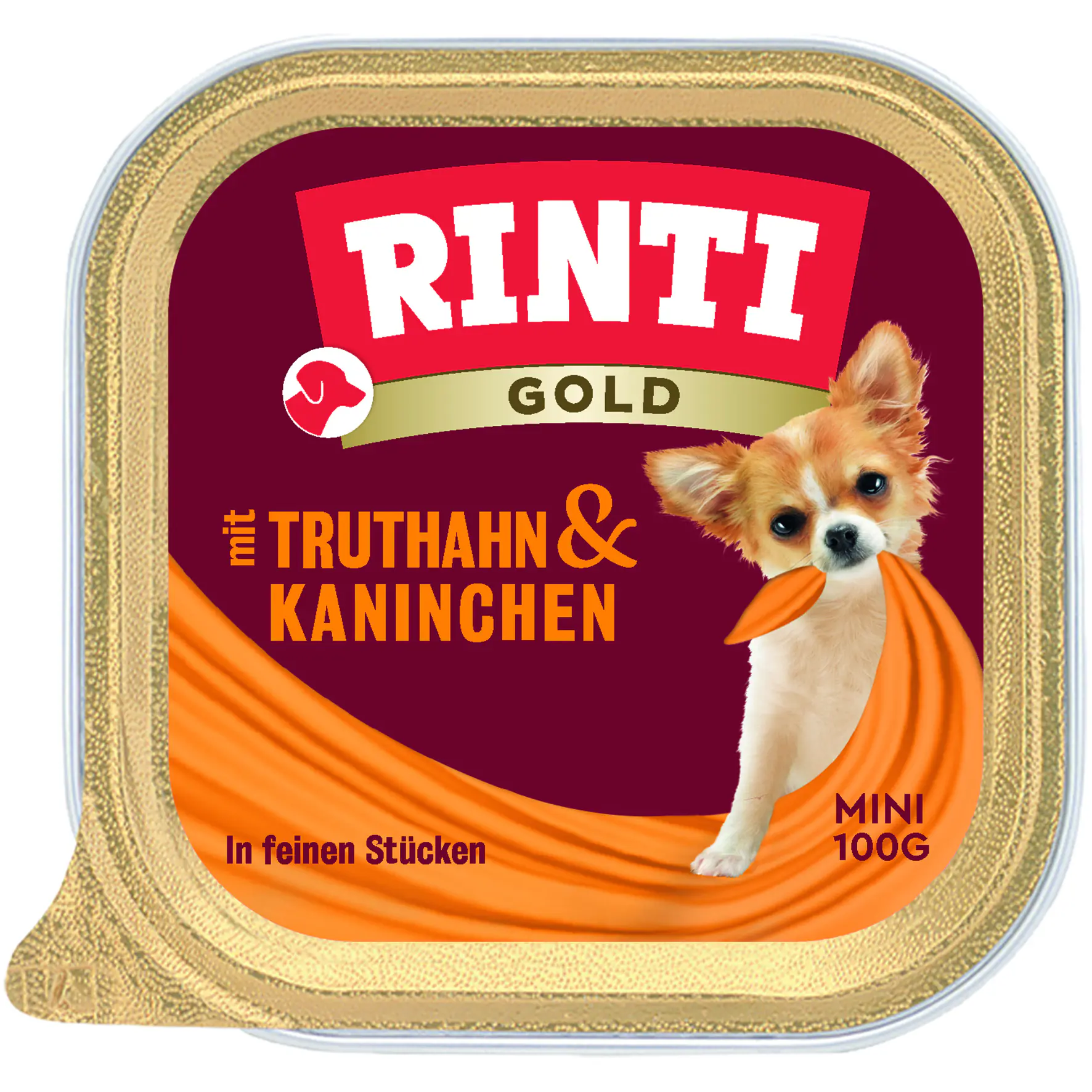 Rinti Gold mini Hundenassfutter Adult 100 g Truthahn & Kaninchen