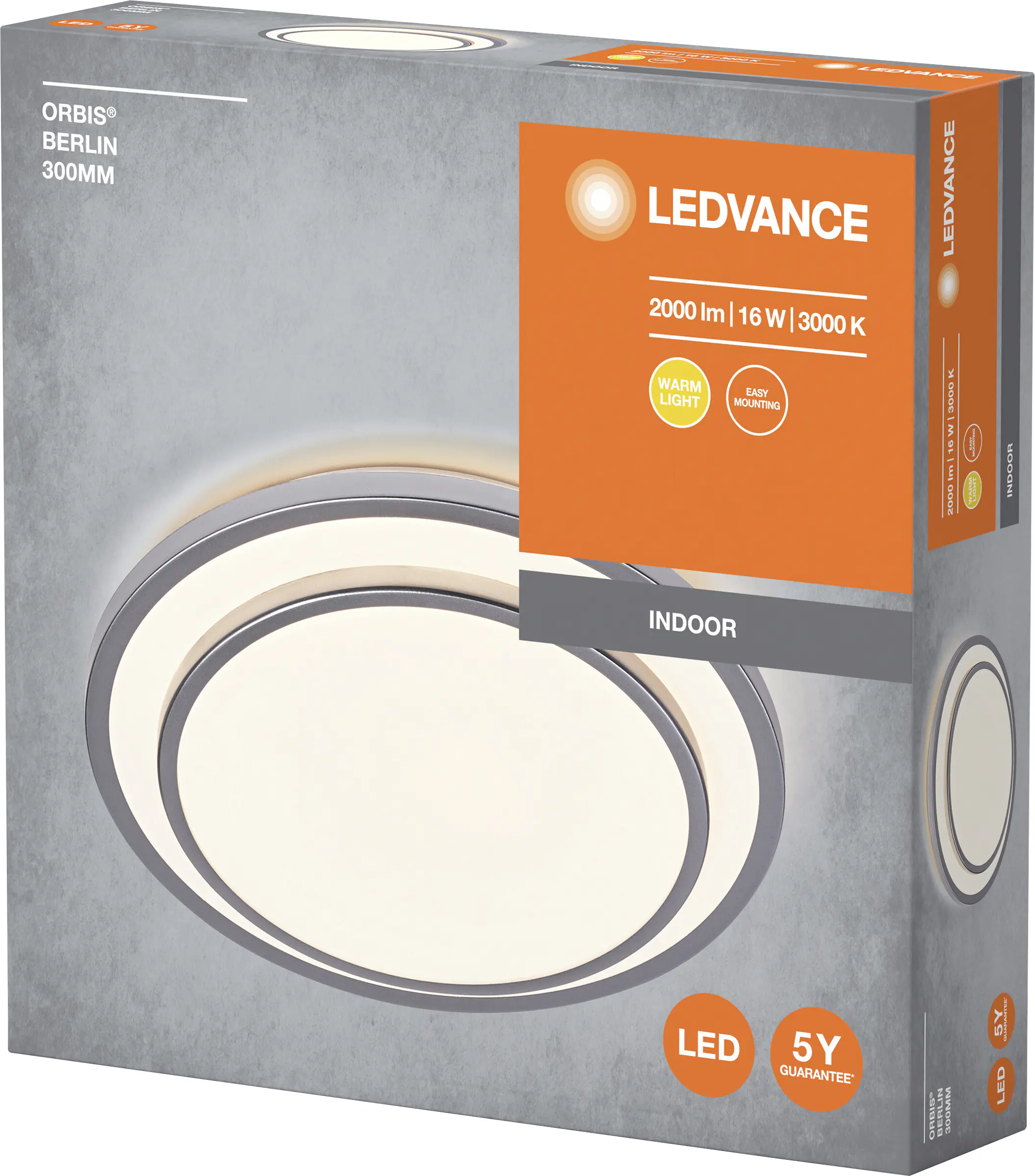 Ledvance LED-Deckenlampe Orbis Berlin 16W Ø30 cm warmweiß