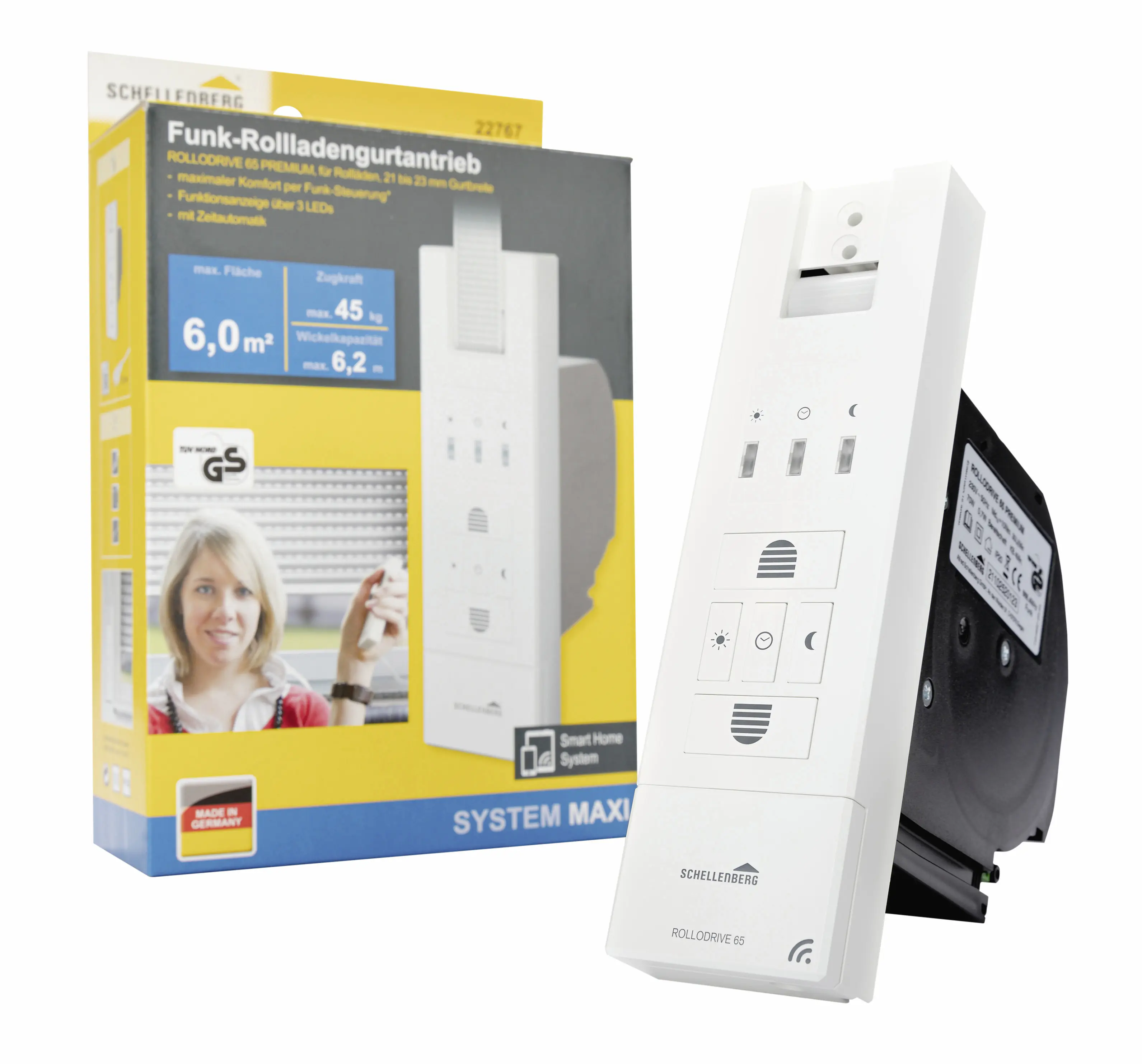 Schellenberg elektrischer Gurtwickler RolloDrive 65 Premium
