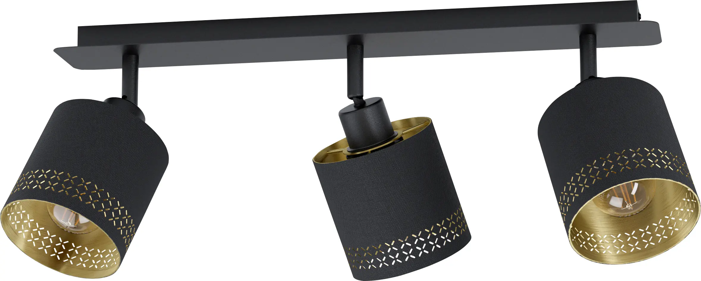 Eglo 3er Spot Esteperra schwarz-gold 57,5 x 9 cm E27