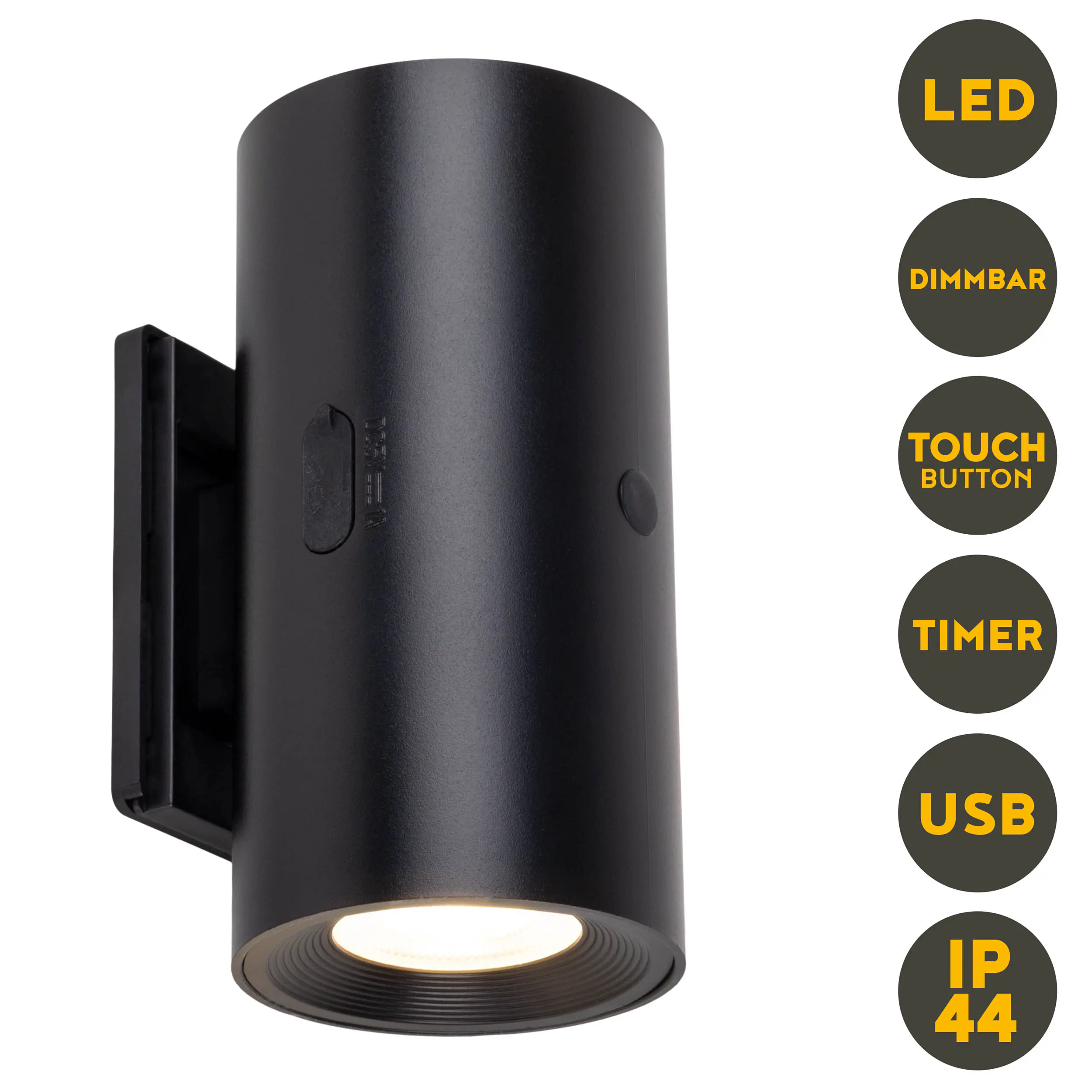 Light & More LED Akku-/Außenwandleuchte Bulk schwarz 