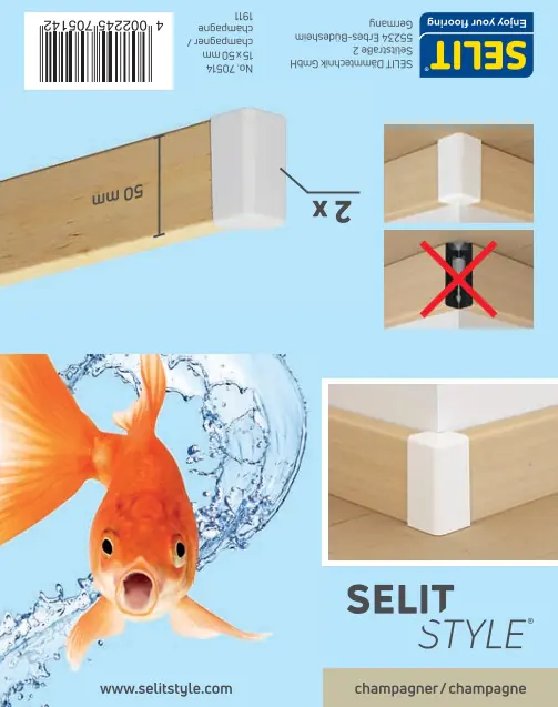 SELITSTYLE Endkappen champagner Höhe 50 mm 2 Stück