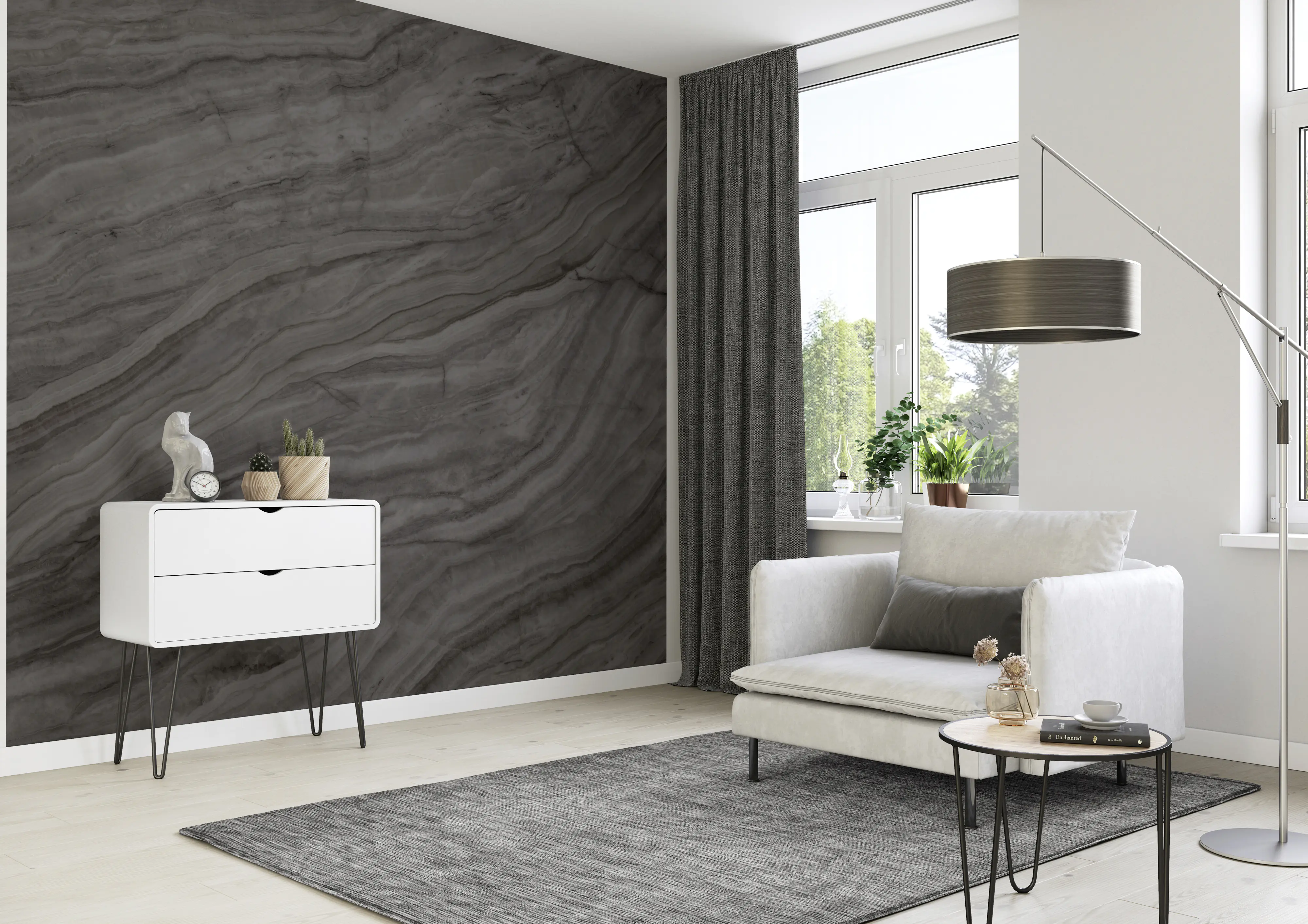 Rasch Vlies Fototapete 364606 Schwarz-Schwarzbraun Muster & Motive 2,65 m x 2,65 m