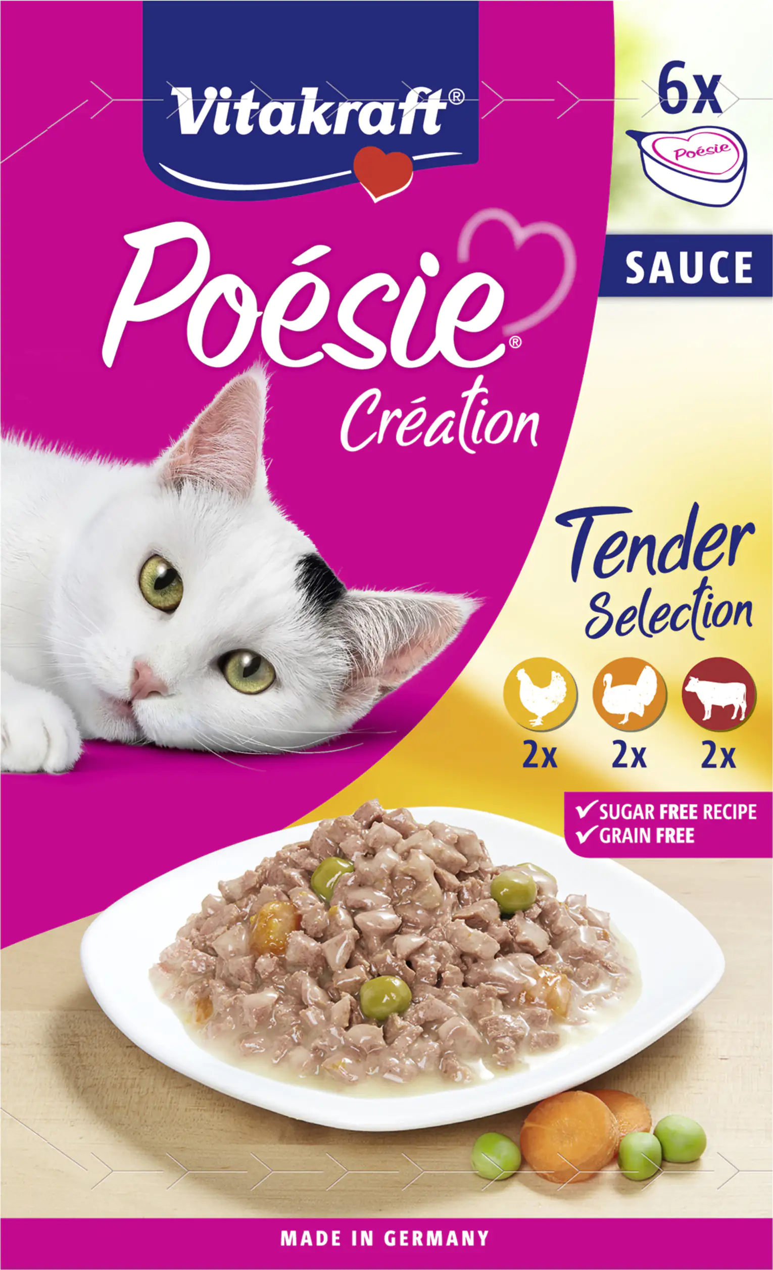 Vitakraft Poésie Katzenfutter Création Tender Selection in Sauce 6 x 85 g