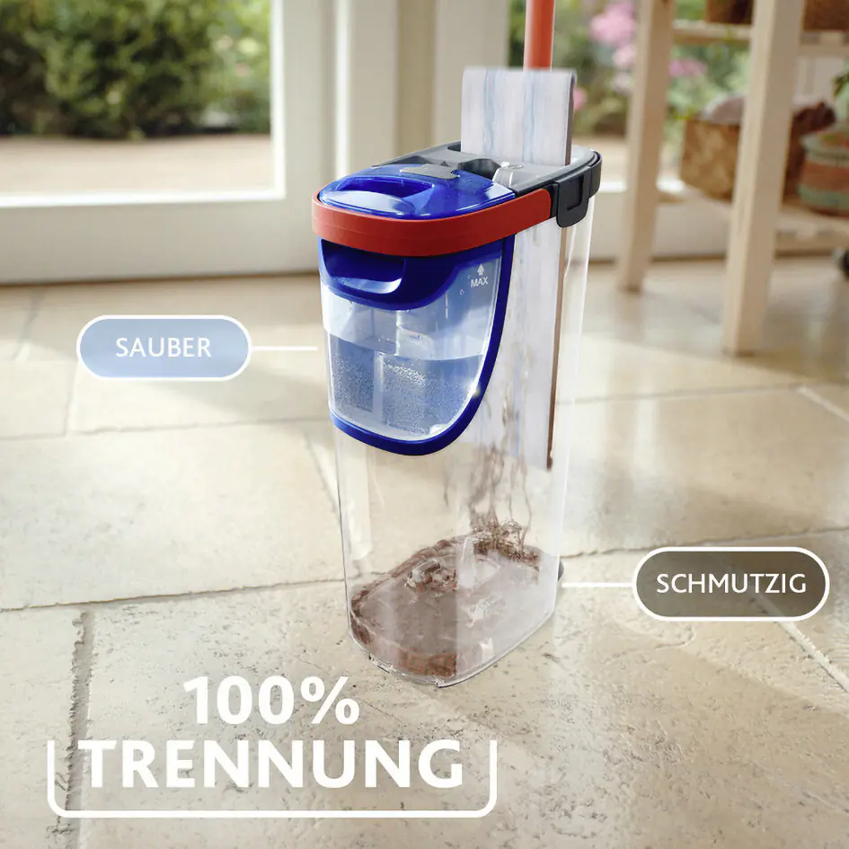 Vileda Bodenwischer Reinigungsset H2PRO Flat Mop 