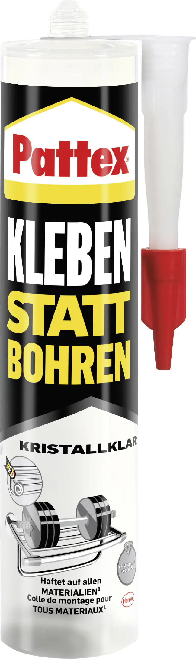 Pattex Montagekleber Kleben statt Bohren Kristallklar 290 g Kartusche, transparent Pattex Montagekleber Kleben statt Bohren Kristallklar 290 g Kartusche, transparent