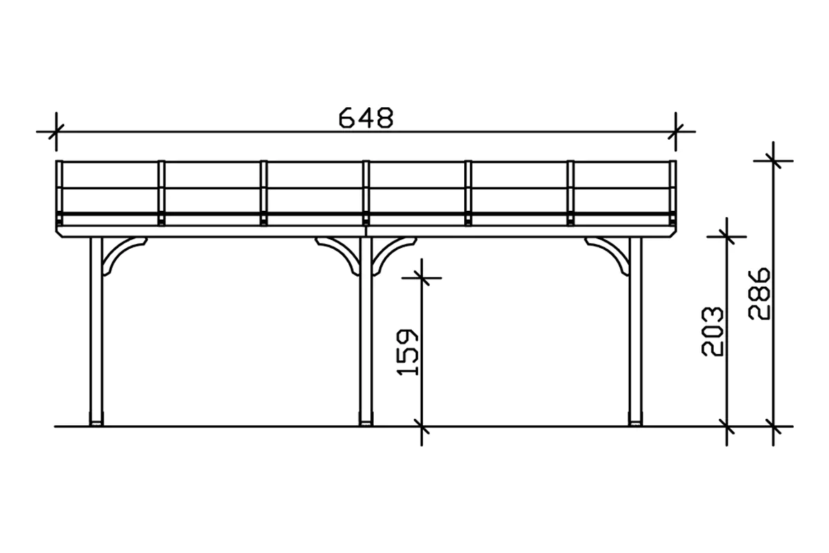 SKAN HOLZ Terrassenüberdachung Venezia 648 x 289 cm, Leimholz, natur