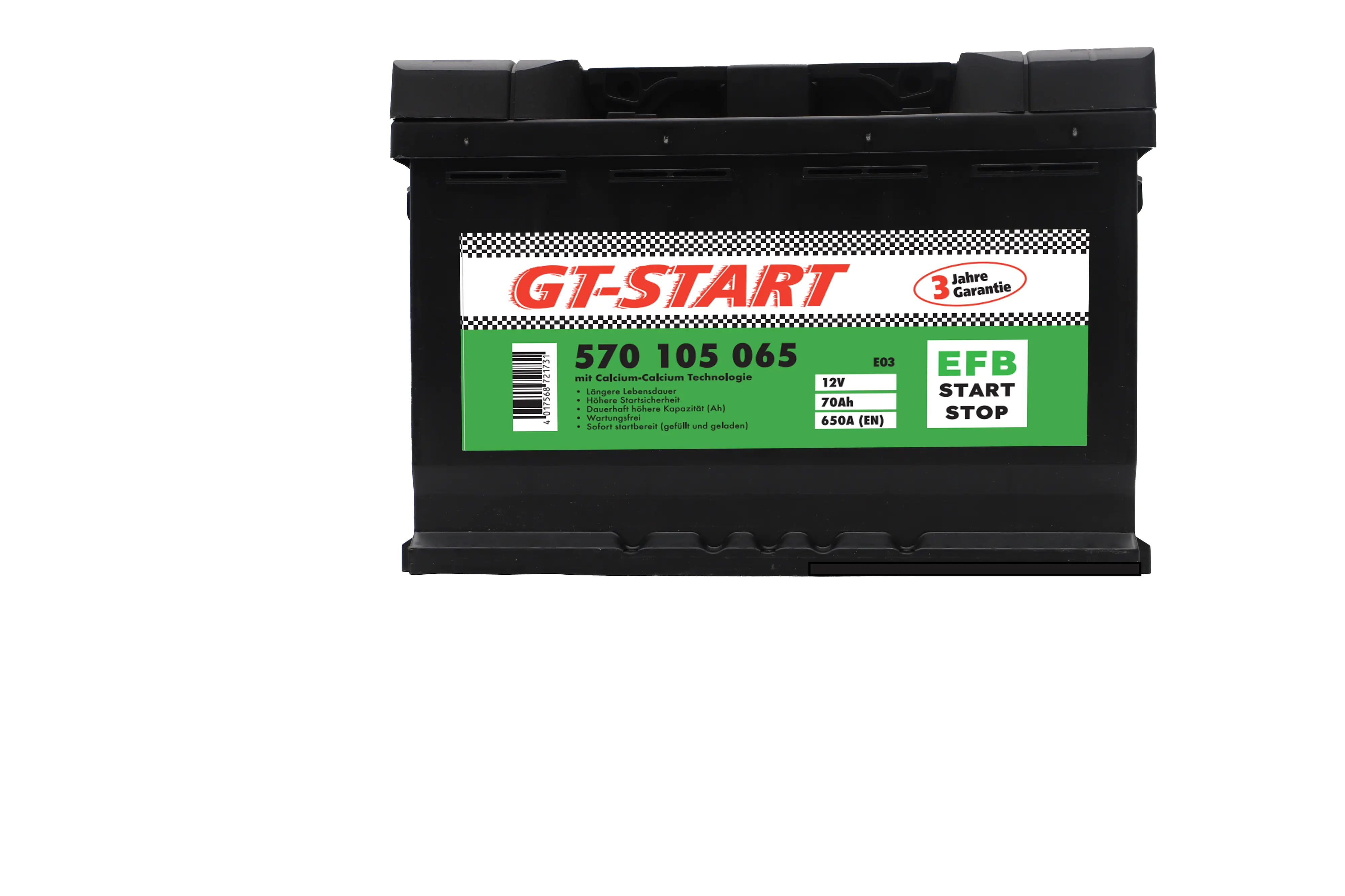 GT-Start Starterbatterie EFB 70Ah 650A  GT-Start Starterbatterie EFB 70Ah 650A