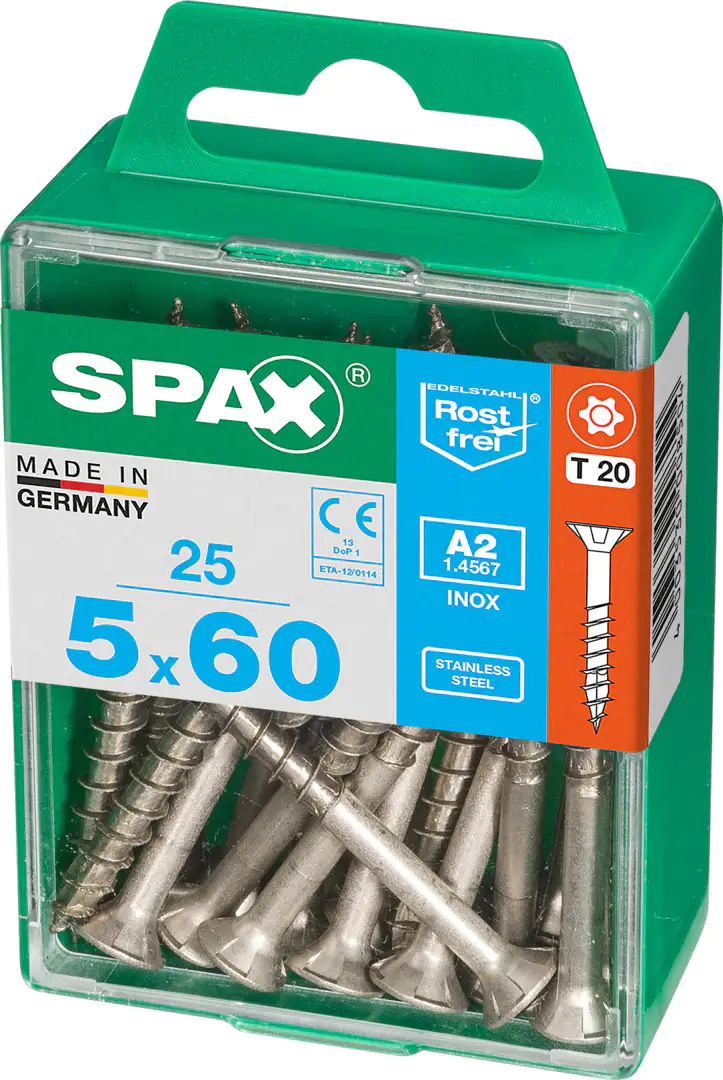 Spax Universalschrauben 5.0 x 60 mm TX 20 Senkkopf - 25 Stk.