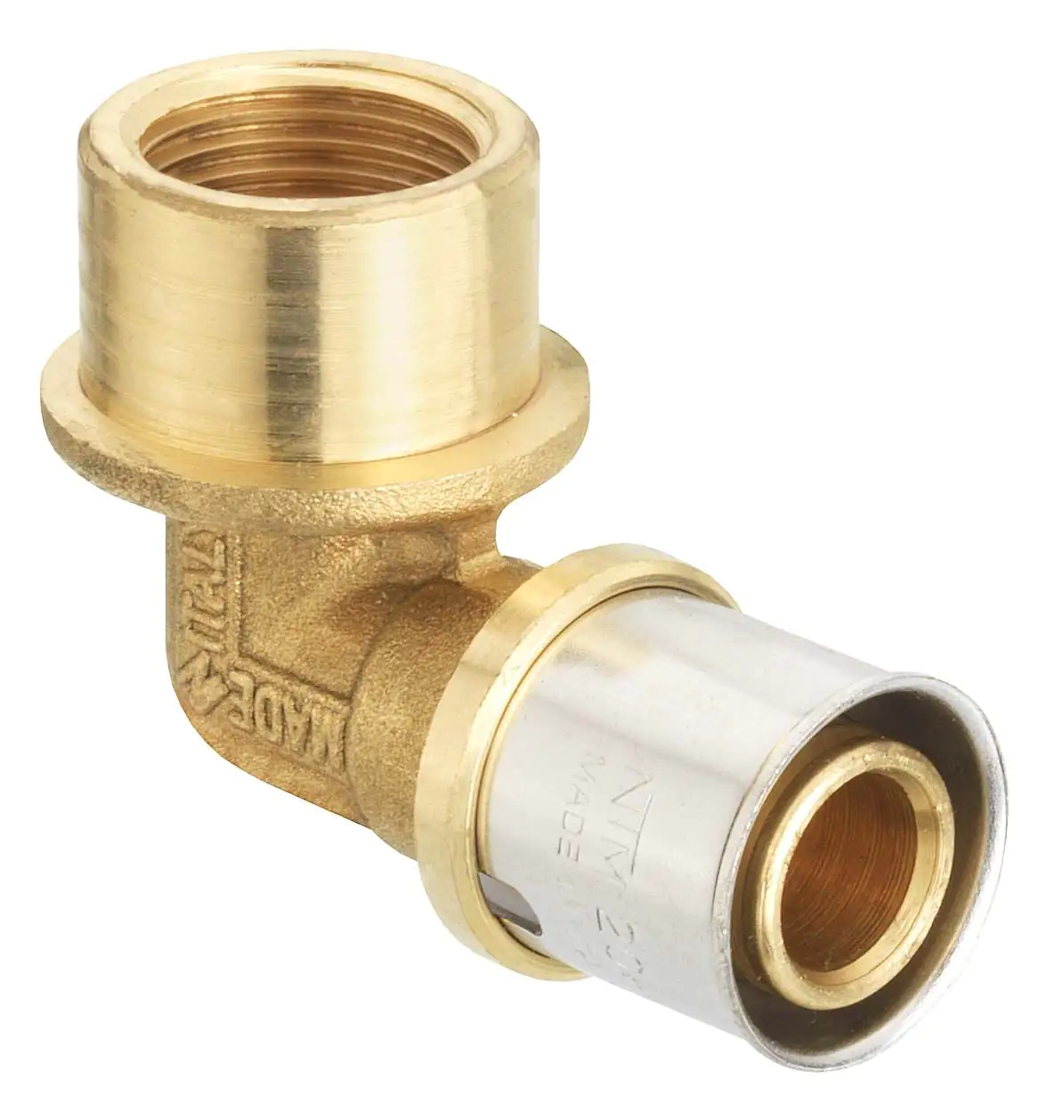 Cornat Press-Winkel 90° komplett Messing/Edelstahl, ø 20 mm, 1/2" IG