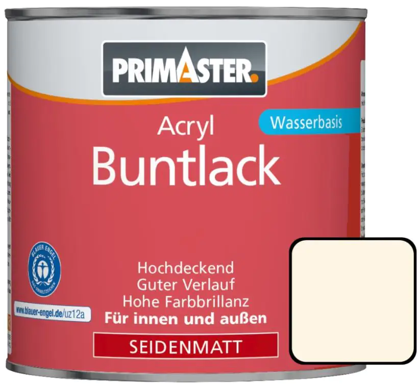 Primaster Acryl Buntlack RAL 9001 750 ml cremeweiß seidenmatt Primaster Acryl Buntlack RAL 9001 750 ml cremeweiß seidenmatt