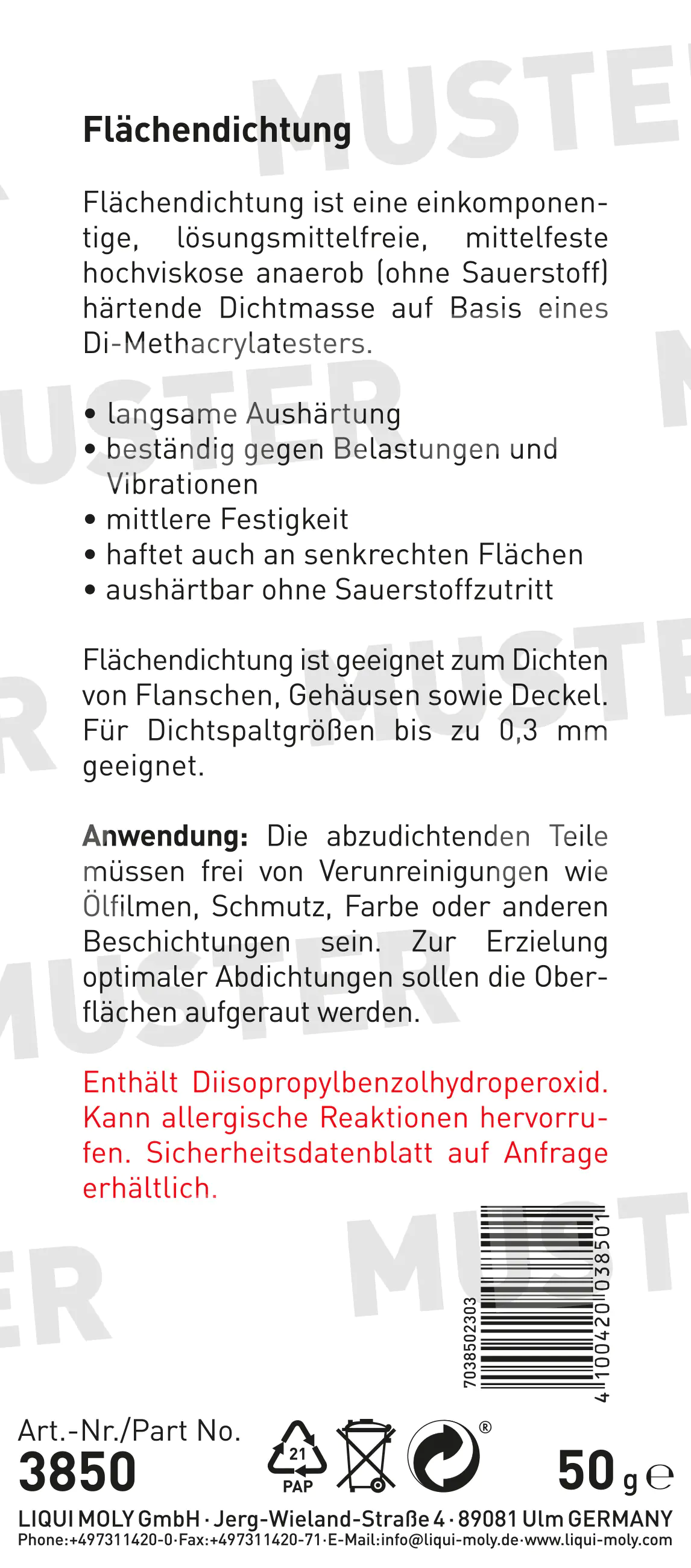 Liqui Moly Flächendichtung 50 g Liqui Moly Flächendichtung 50 g