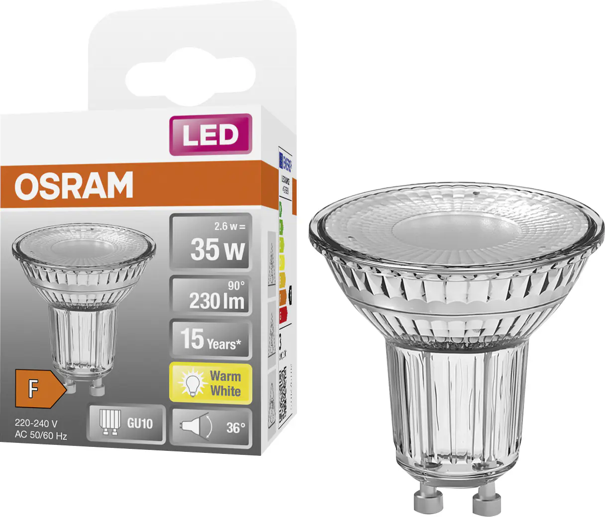 Osram LED Reflektor Star PAR16 35 GU10 2,6W warmweiß, klar
