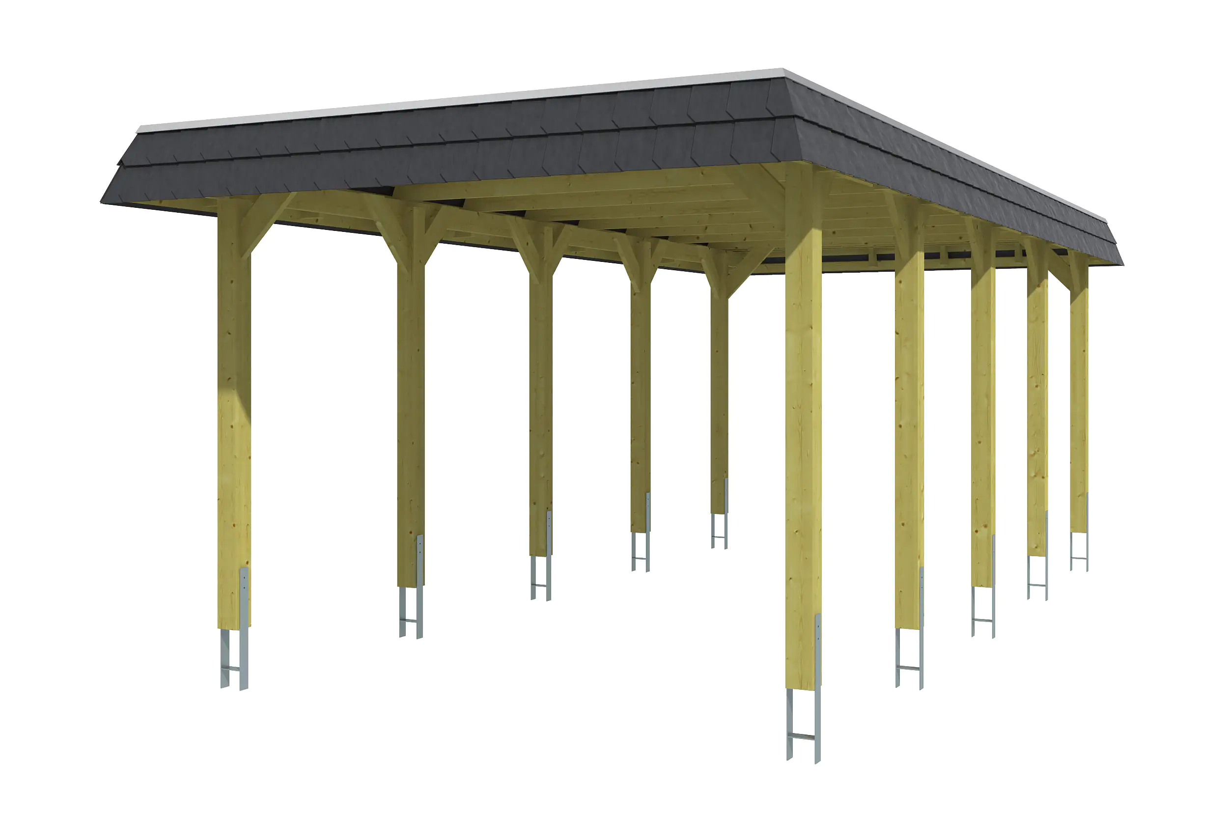 4018211033973_02 SKAN HOLZ Carport Spreewald 345 x 741 cm mit EPDM-Dach