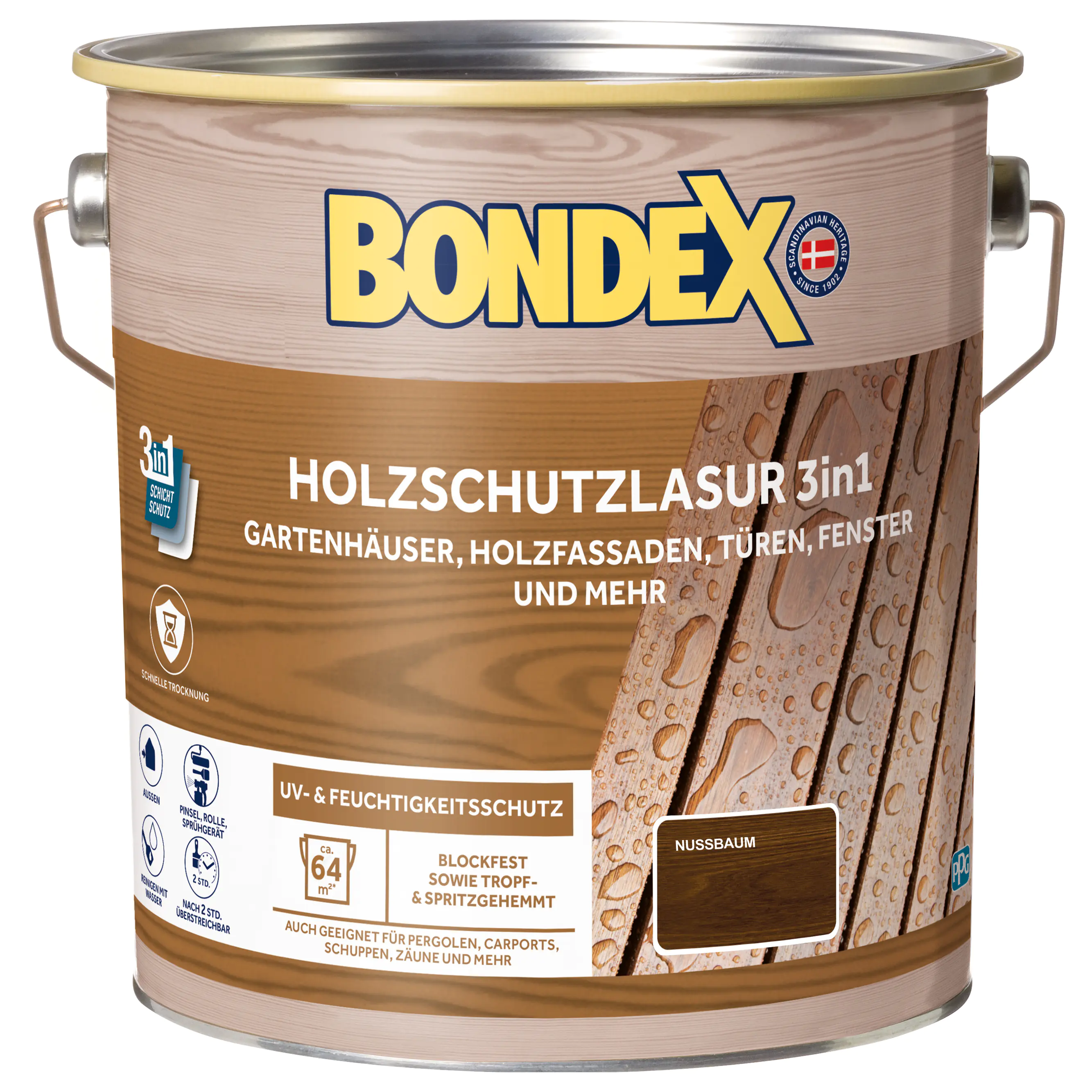Bondex Holzschutzlasur 3in1 4 L nussbaum Bondex Holzschutzlasur 3in1 4 L nussbaum
