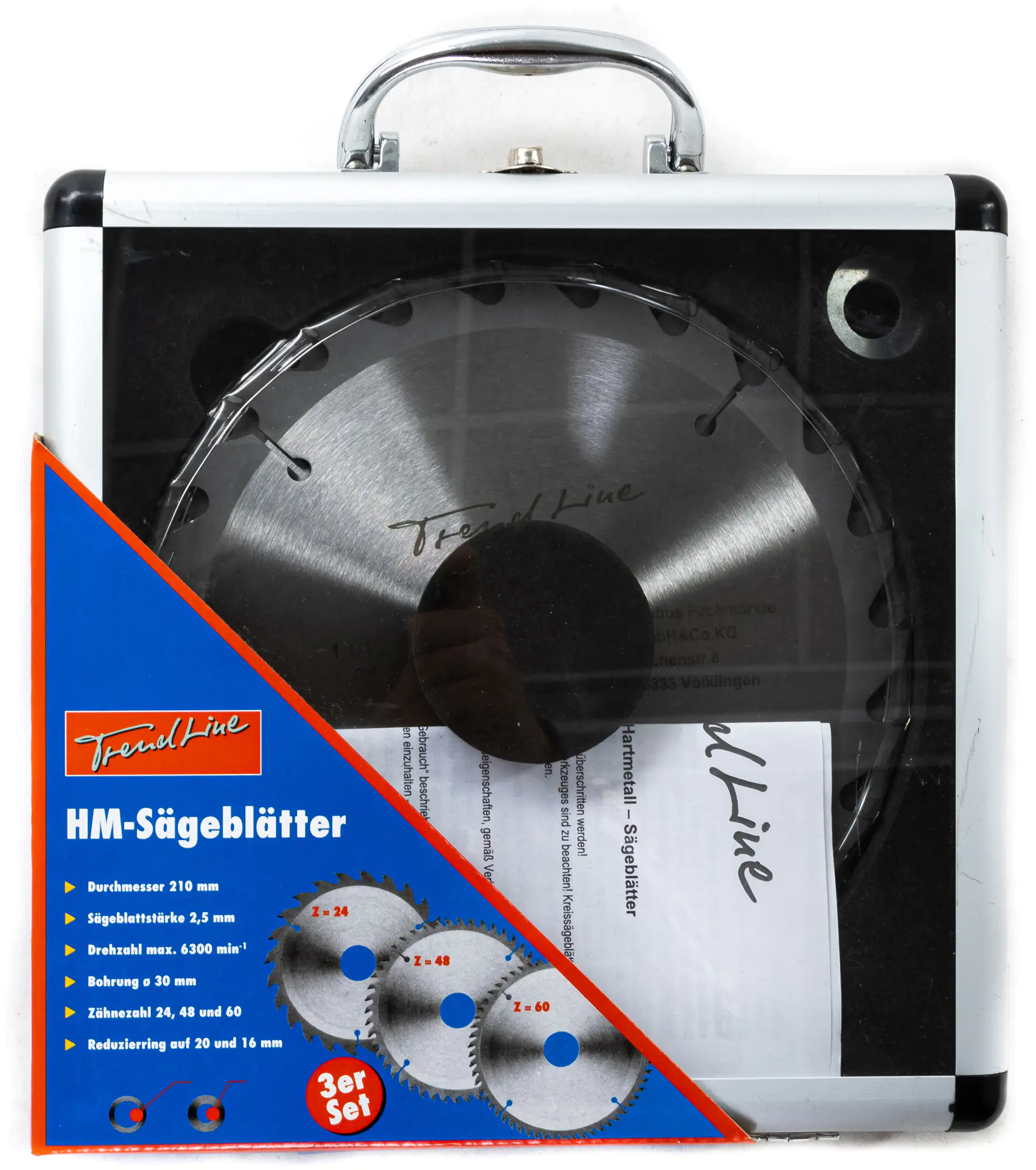 TrendLine HM-Kreissägeblätter Ø 210 mm Bohrung Ø 30 mm 3-teilig TrendLine HM-Kreissägeblätter Ø 210 mm Bohrung Ø 30 mm 3-teilig