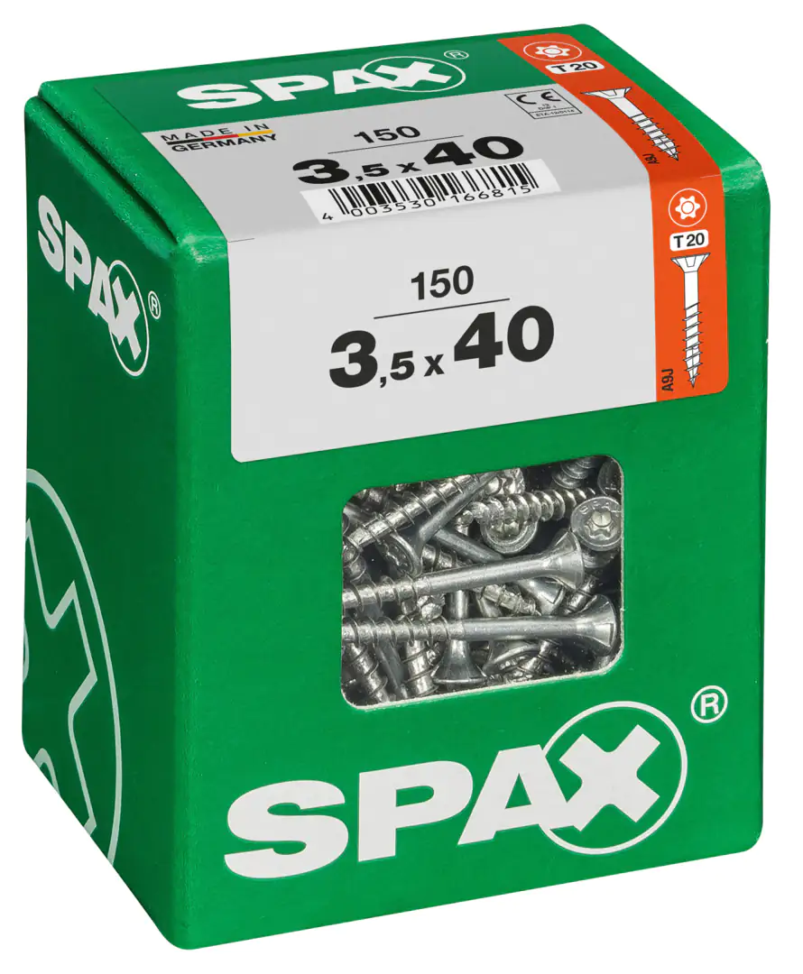 Spax Universalschrauben 3.5 x 40 mm TX 20 Senkkopf - 150 Stk.