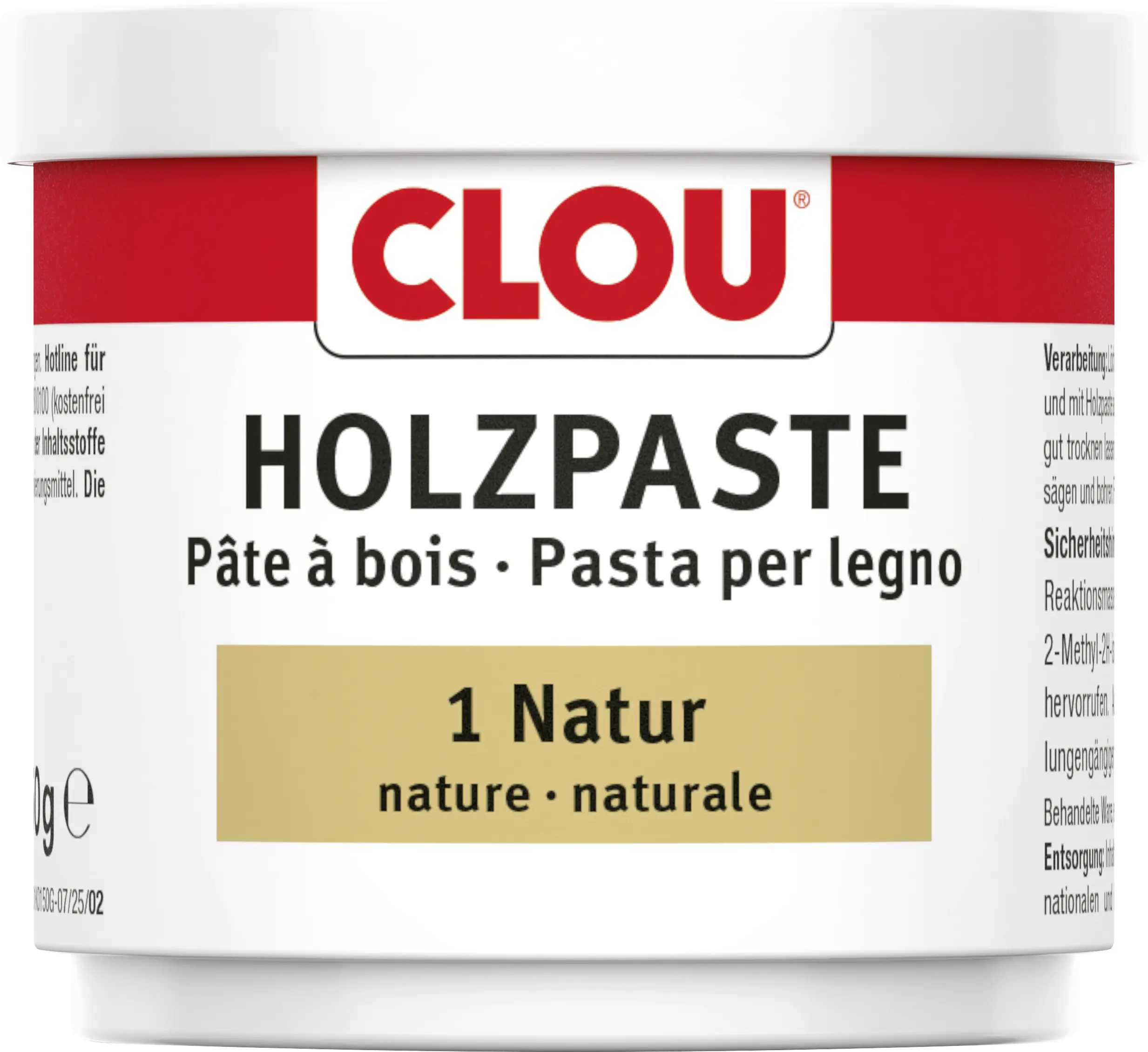 Clou Holzpaste 150 g natur