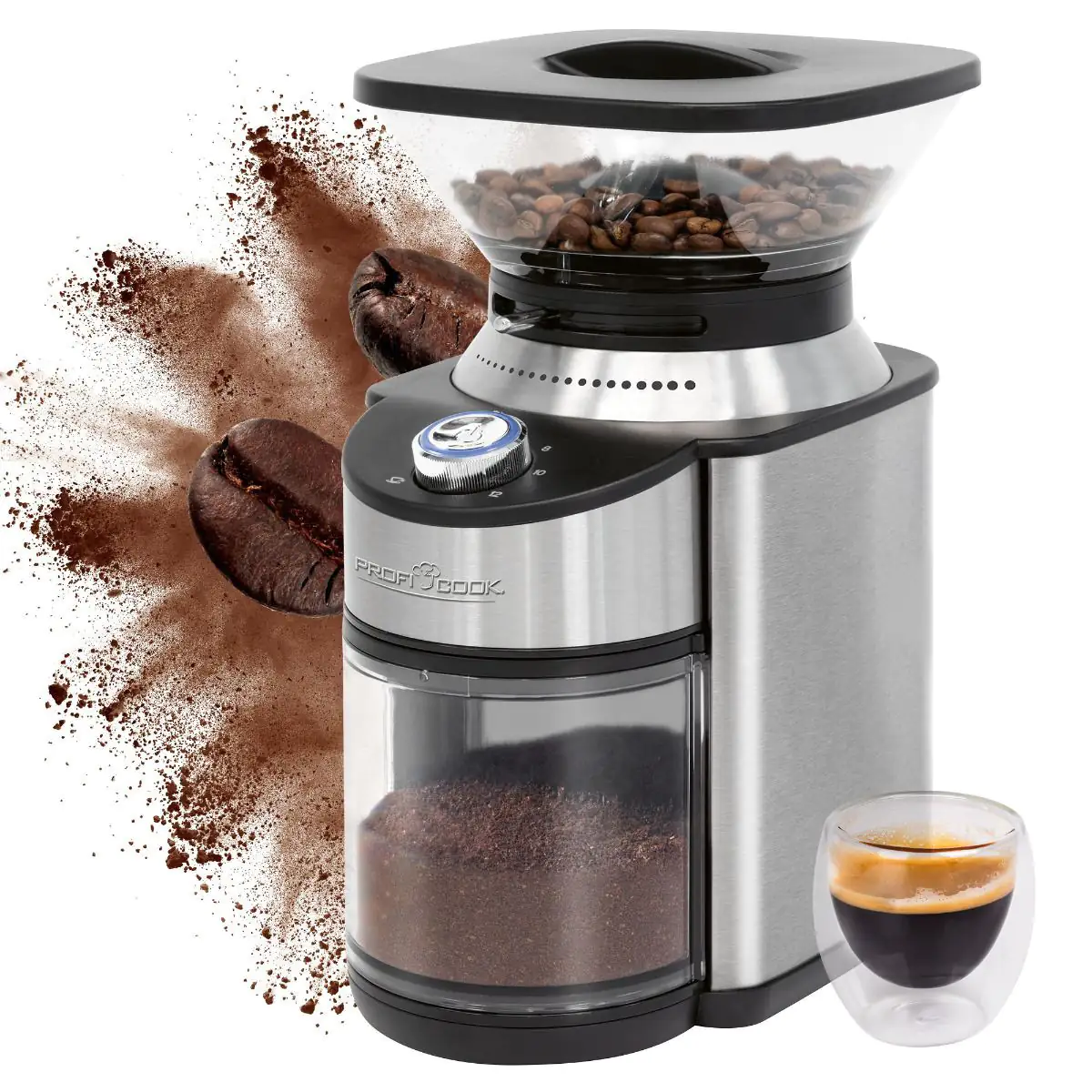 Proficook elektrische Kaffeemühle PC-EKM 1205 Edelstahlmahlwerk, 200 Watt