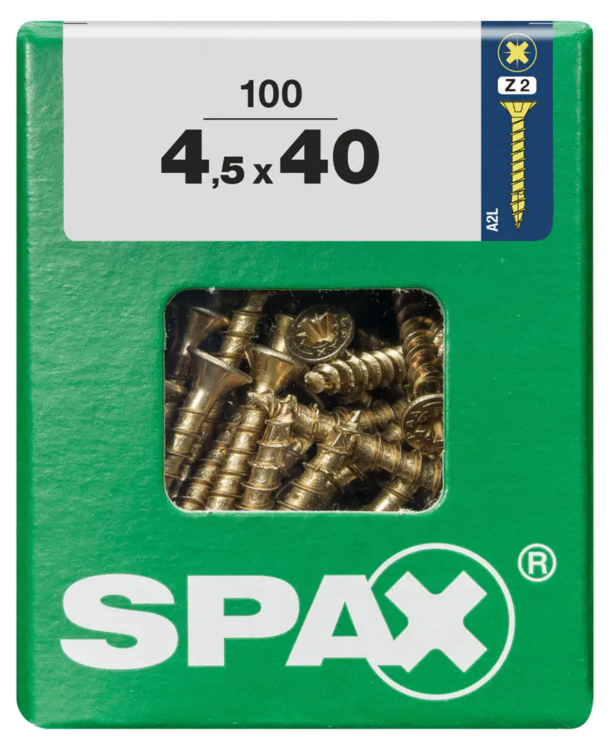 Spax Universalschrauben 4.5 x 40 mm PZ 2 Senkkopf - 100 Stk.