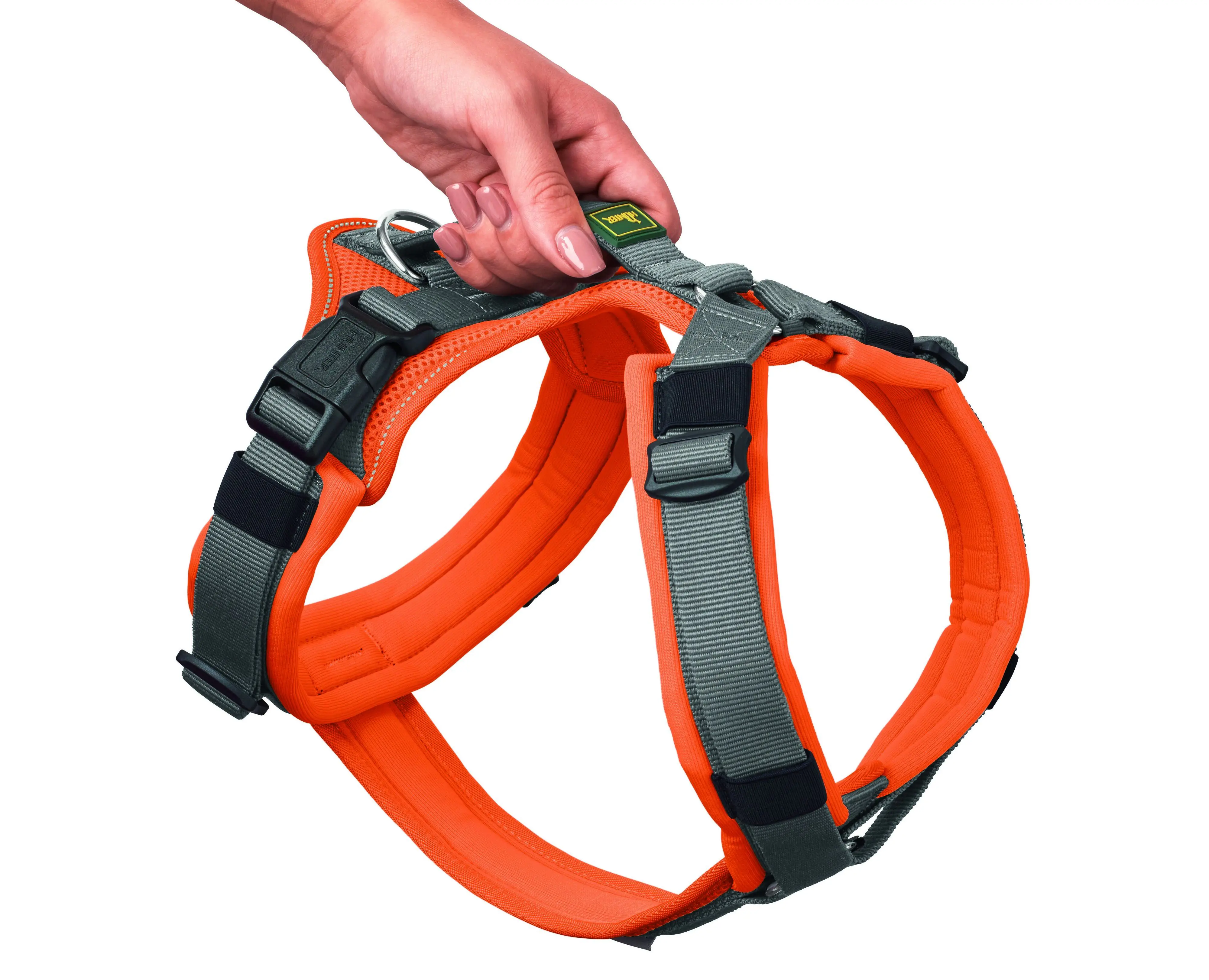 Hunter Hundegeschirr Maldon Up mit Griff M orange/grau