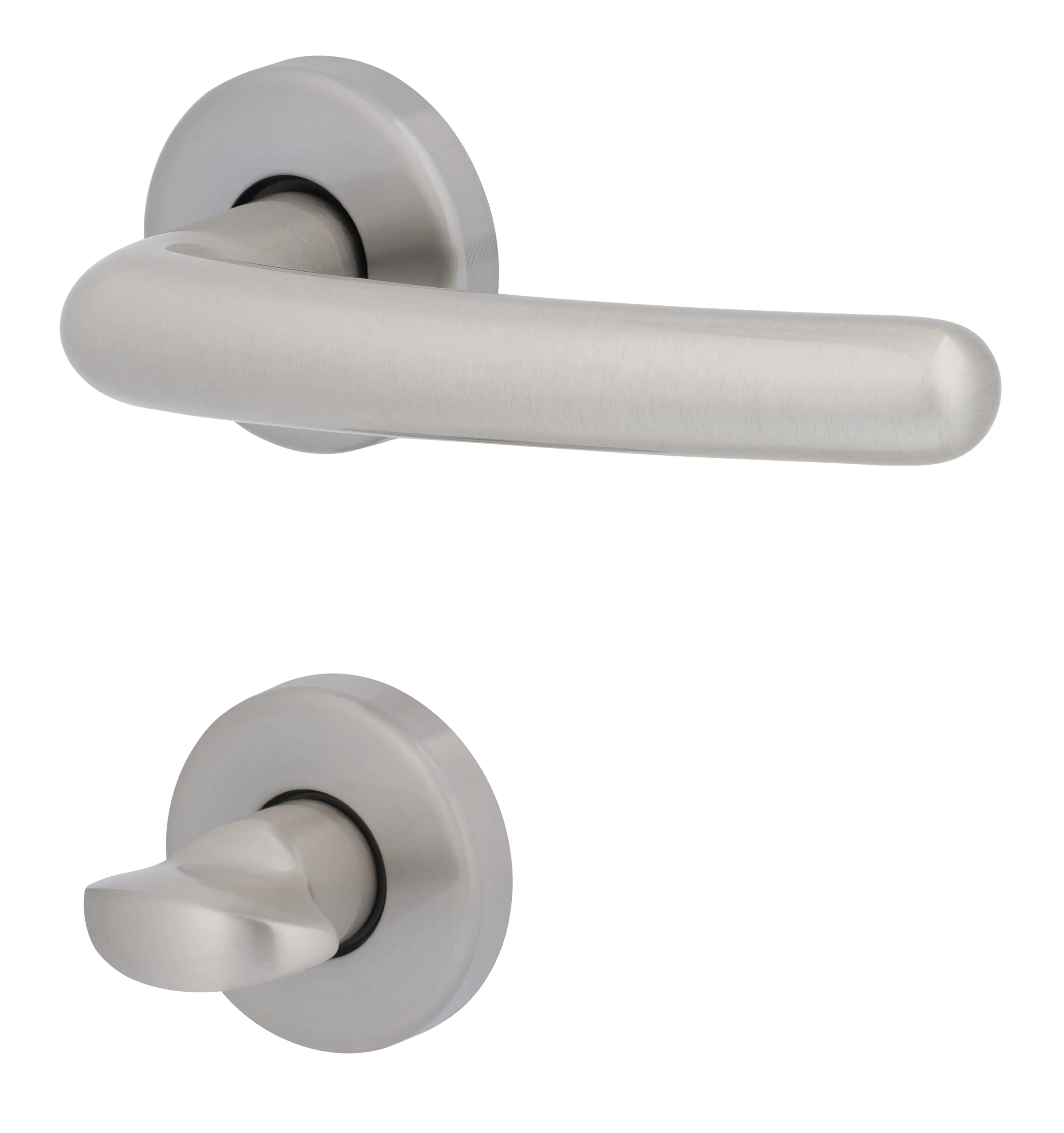 Alpertec WC-Rosettengarnitur Laurie Edelstahl silber rund