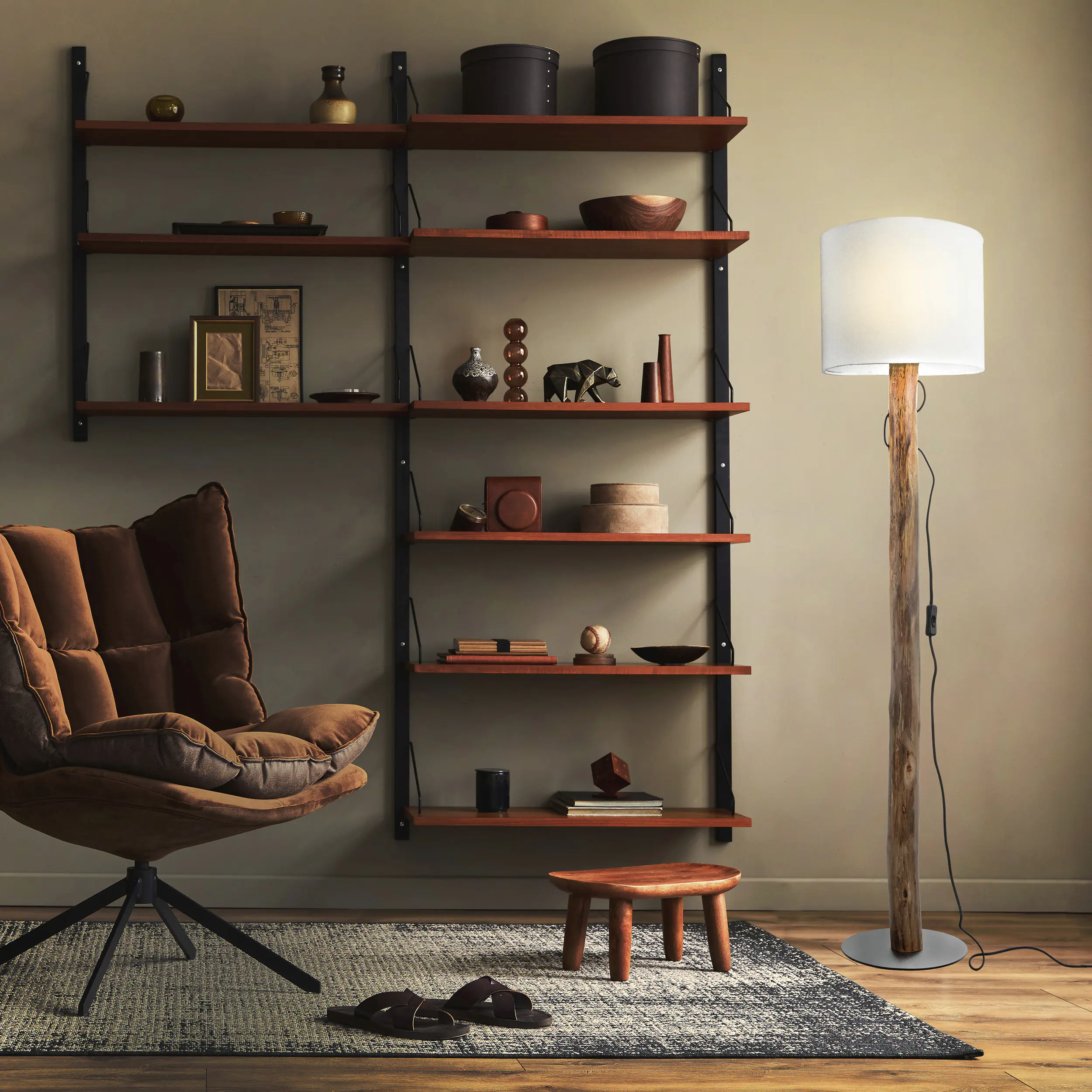 Globo Stehleuchte Norin 139 cm braun