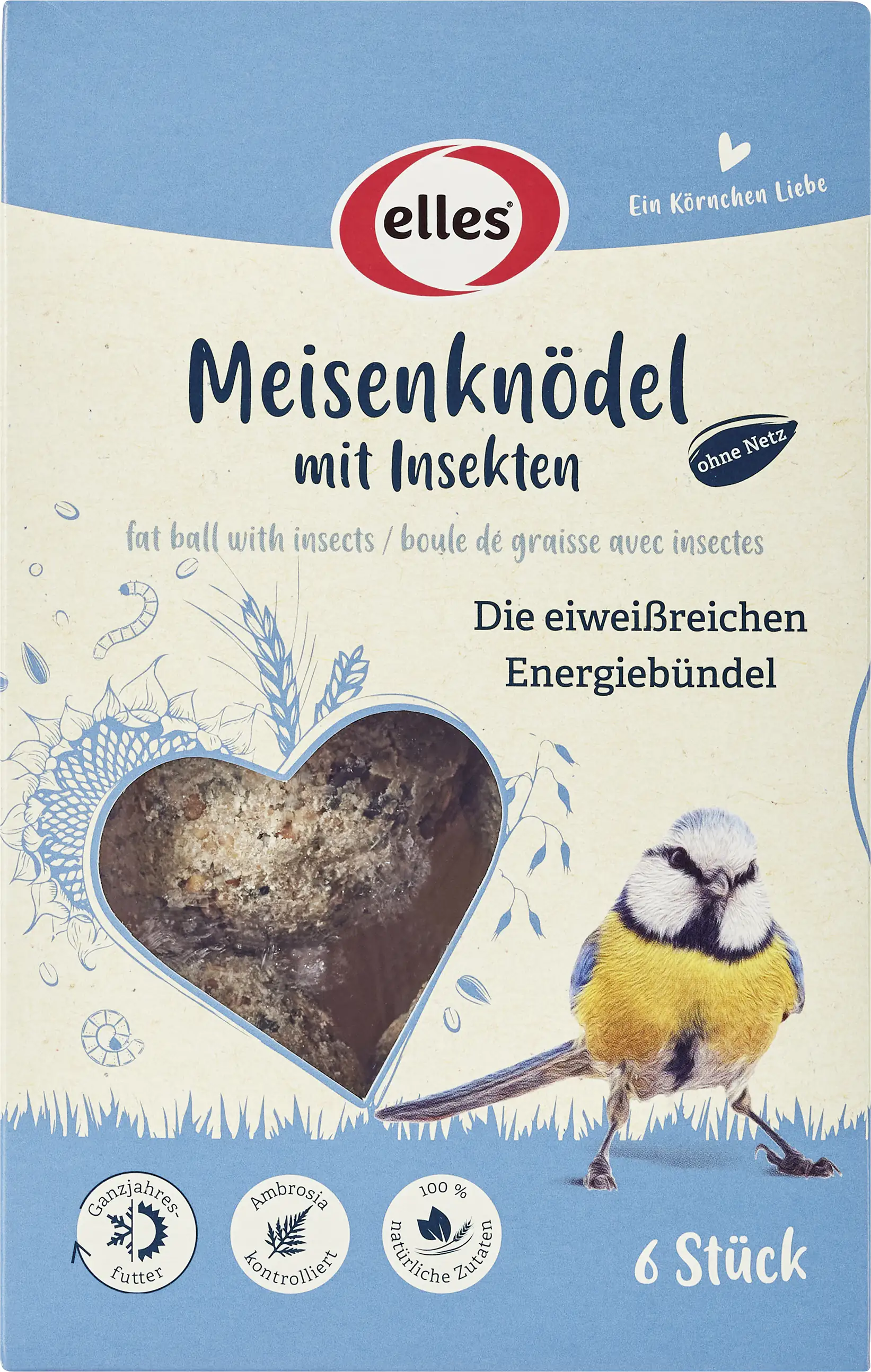 Elles Meisenknödel ohne Netz mit Insekten 6 Stück Elles Meisenknödel ohne Netz mit Insekten 6 Stück