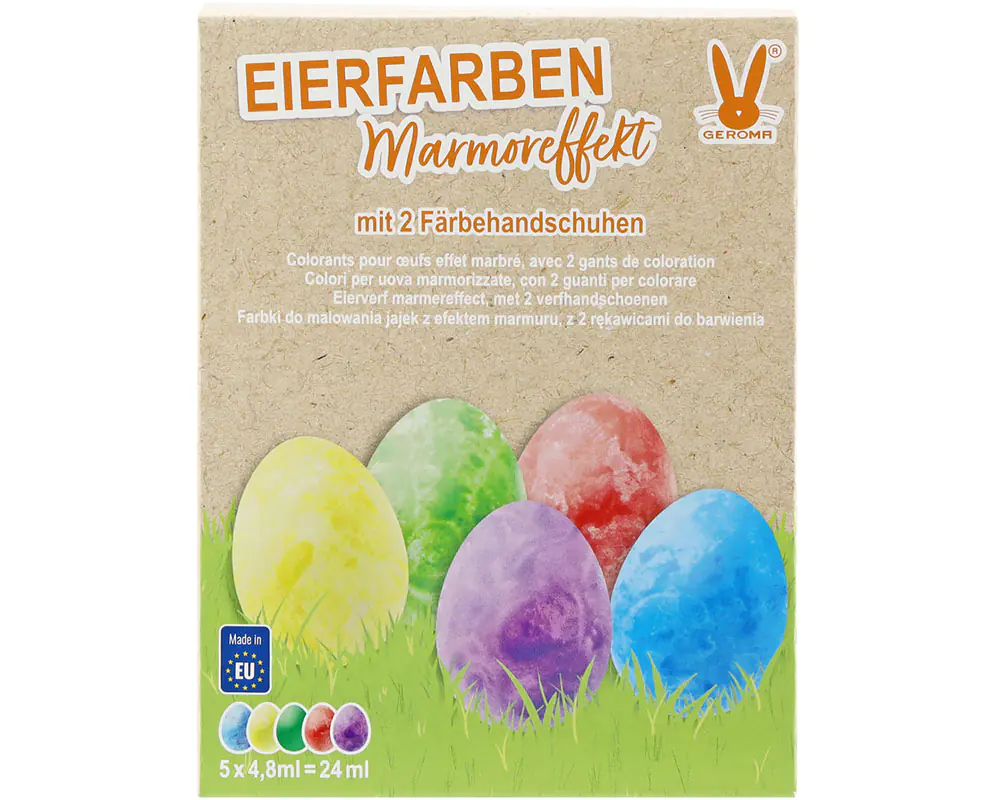 Eierfarben Marmoreffekt 5 Farben mit Färbehandschuhen Eierfarben Marmoreffekt 5 Farben mit Färbehandschuhen