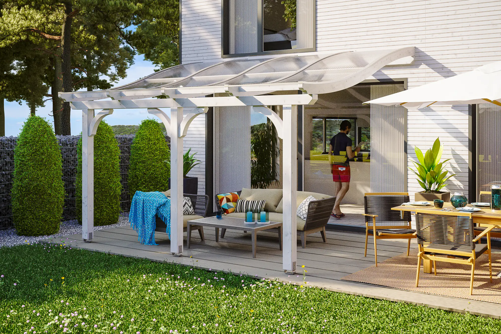 SKAN HOLZ Terrassenüberdachung Venezia 434 x 339 cm Leimholz